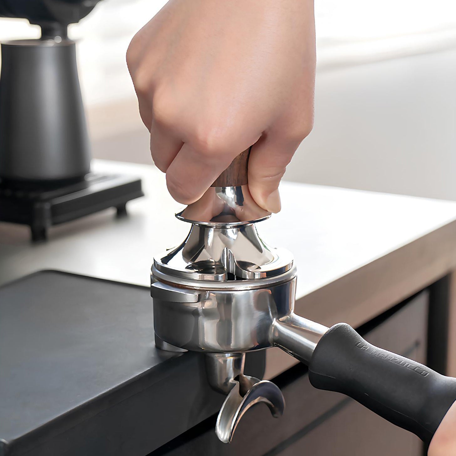 Adjustable Constant Force Coffee Tamper for Espresso with Flat Base - Lastaforest