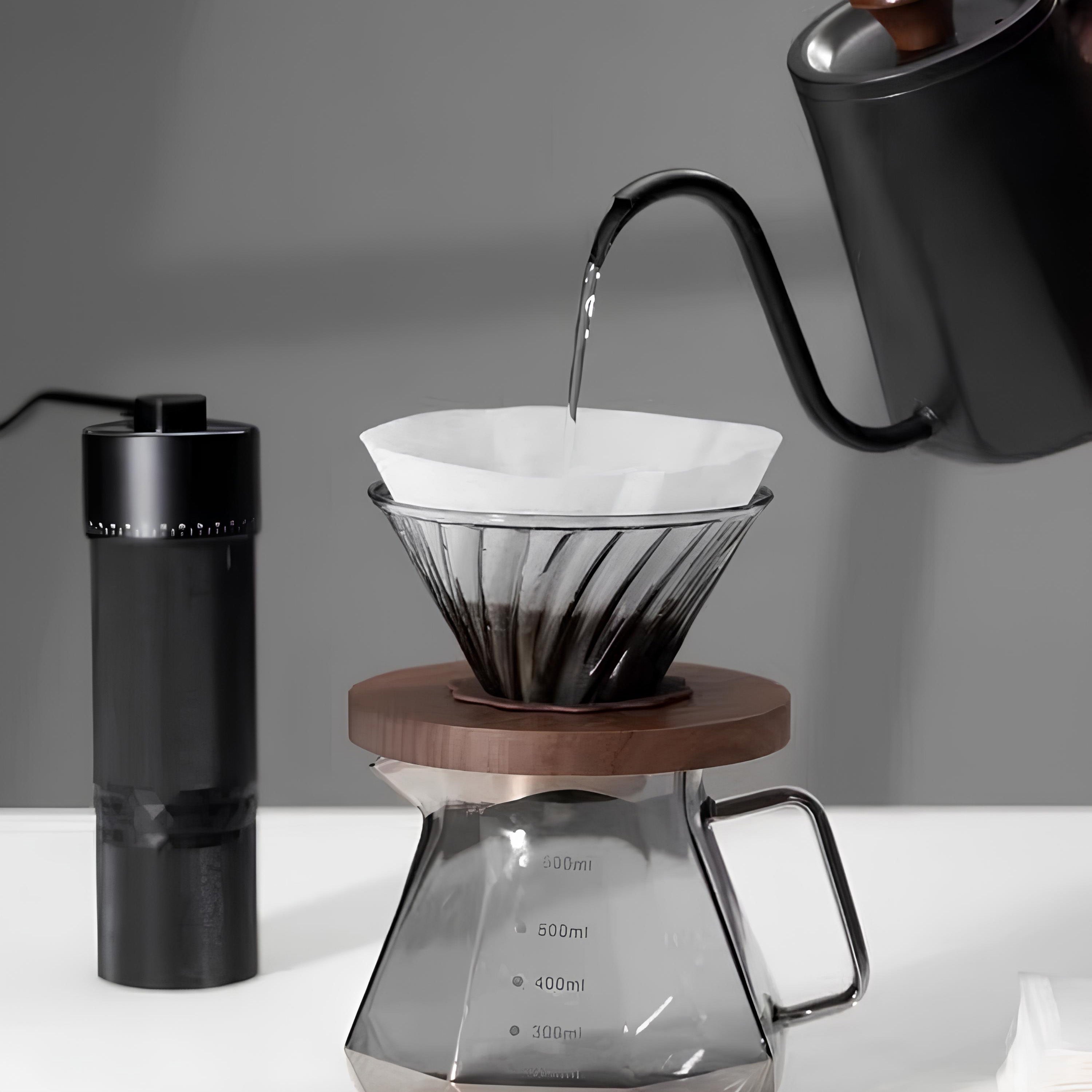 Coffee Brewing V60 Set with Walnut Wood Holder and Sharing Pot - Lastaforest