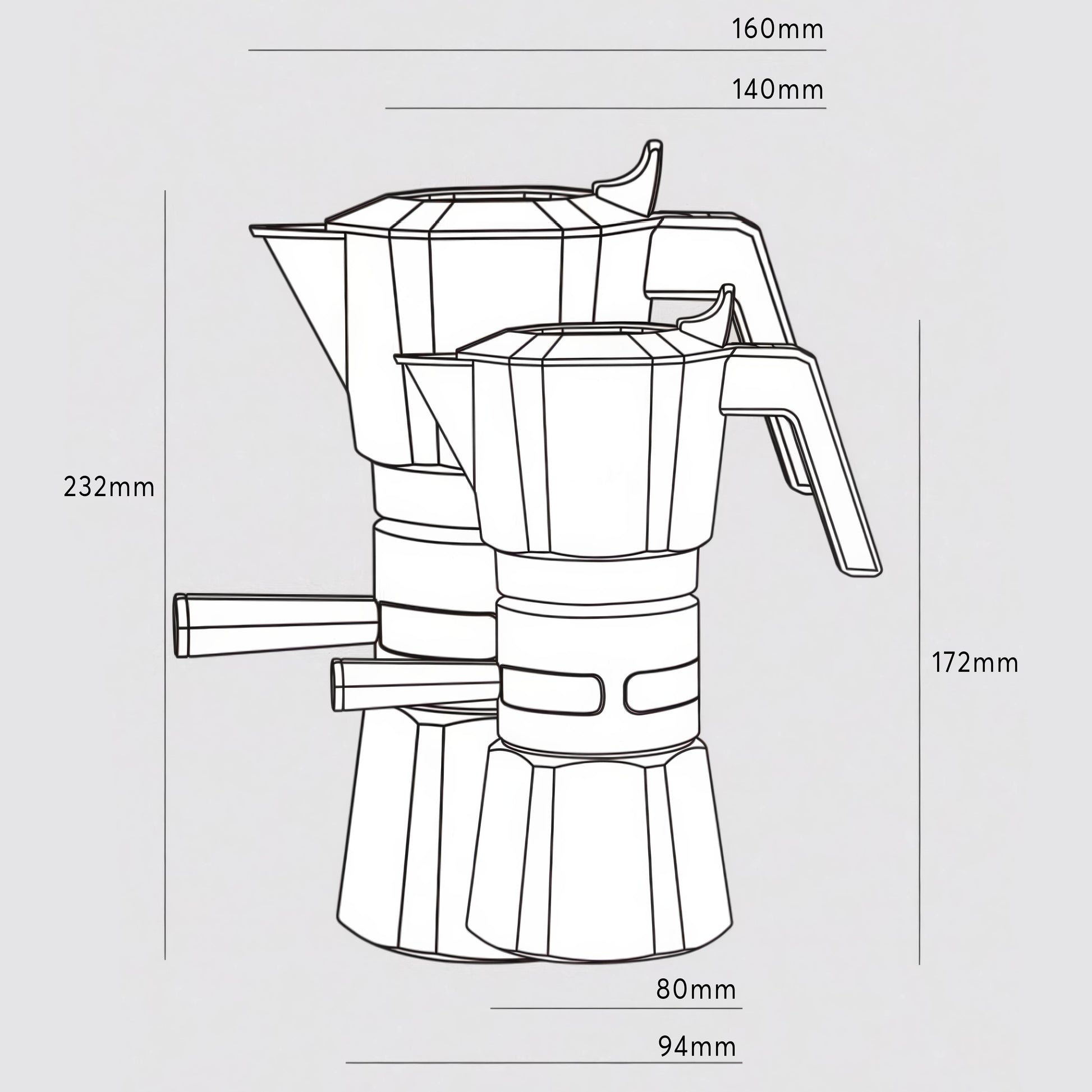 High Pressure Double Valve Concentrated Coffee Moka Pot - MUVNA - Lastaforest