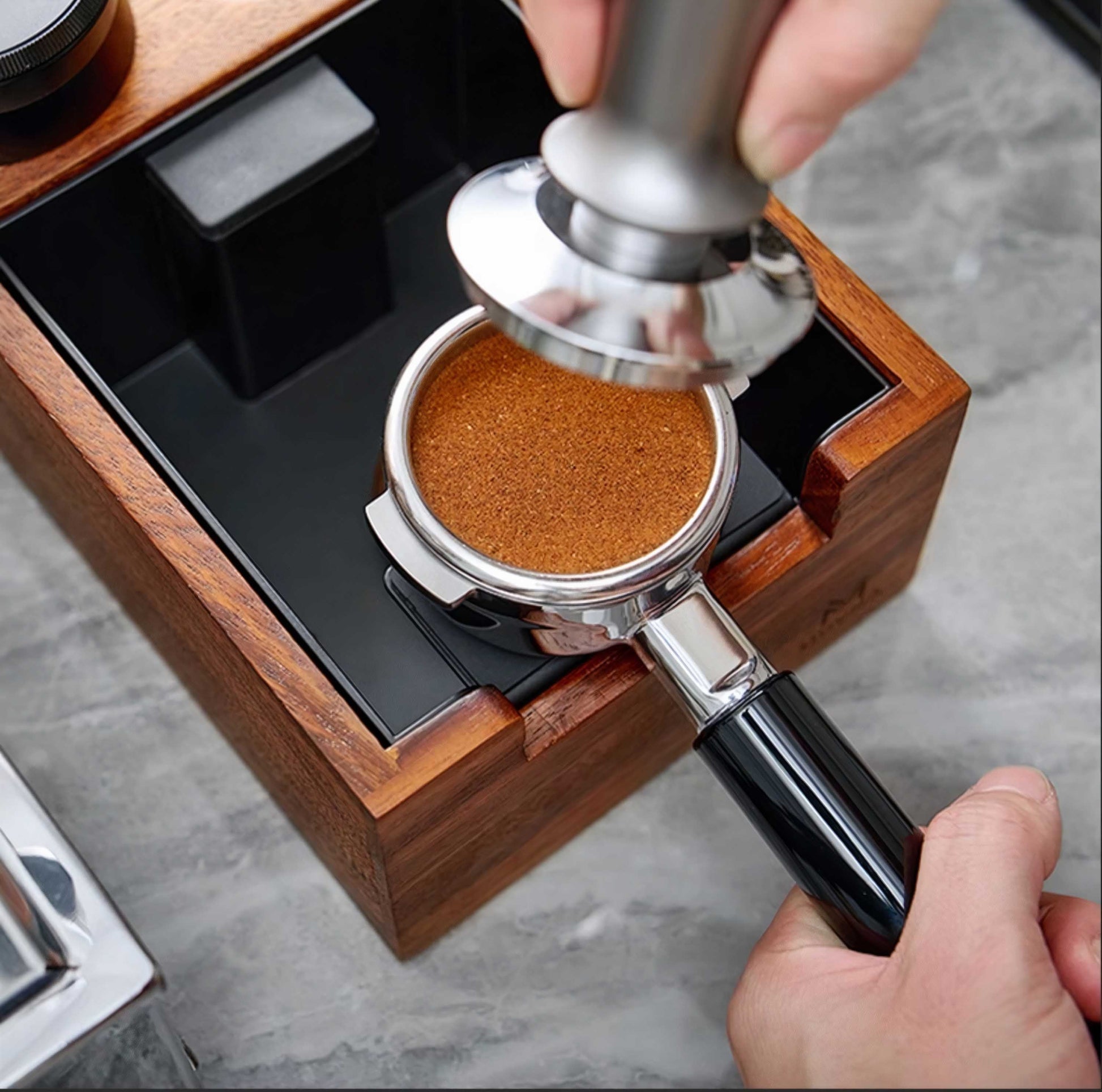 Portable Tamping Station With Knock Box For Espresso - MUVNA - Lastaforest