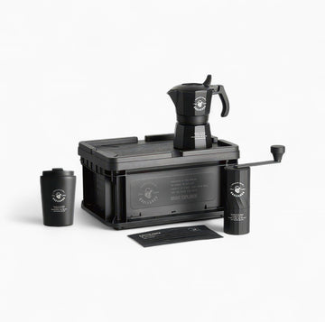 Travel Coffee Case with Moka Pot & Manual Grinder