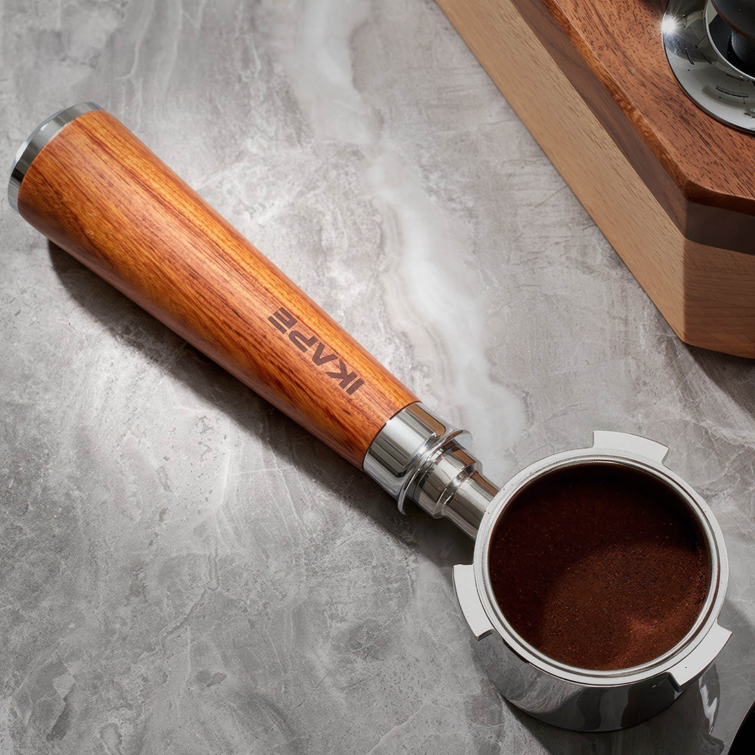 Solid Wood Handle Bottomless Portafilter 51/54/58mm
