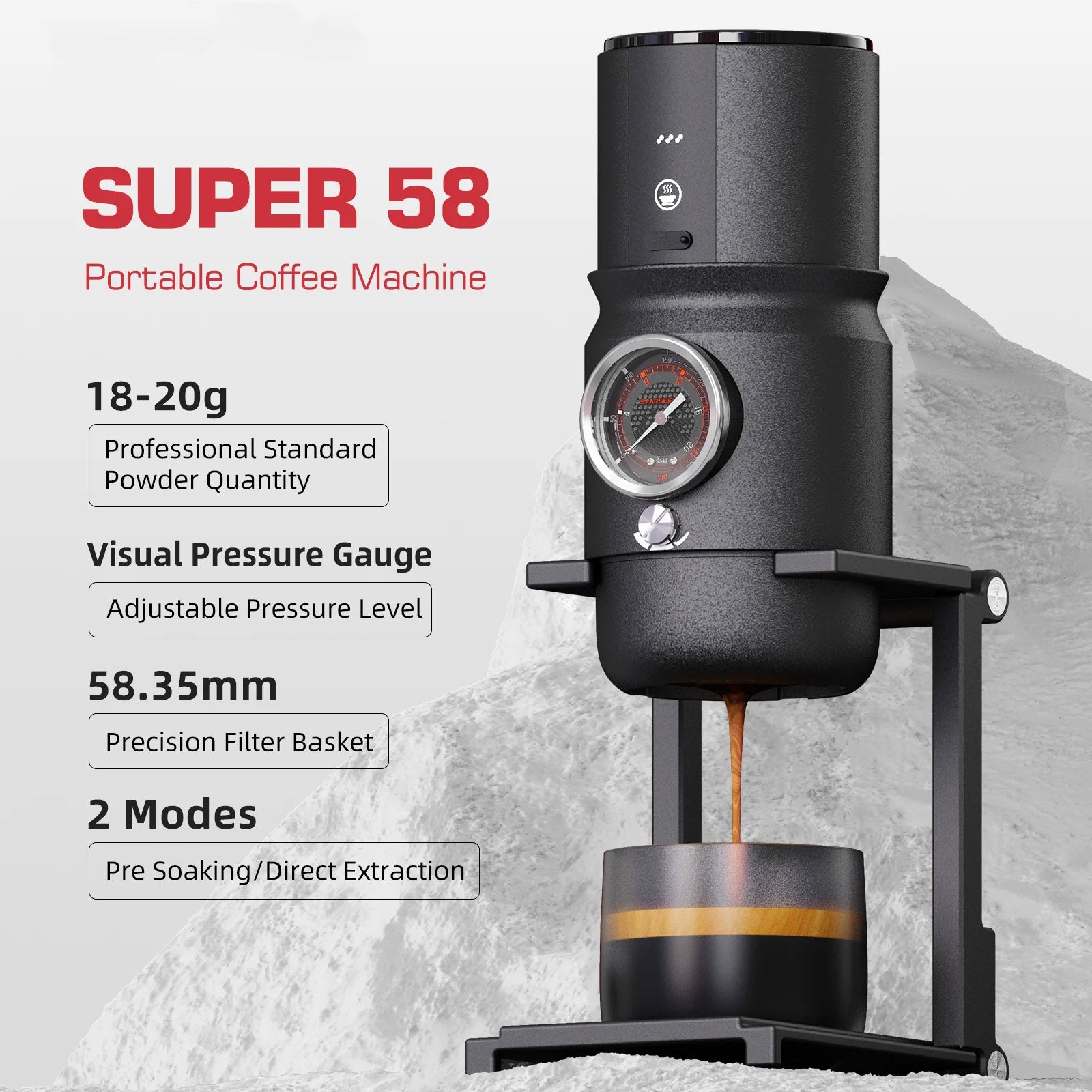 Starseeker Super58 Portable Espresso Maker – Lastaforest