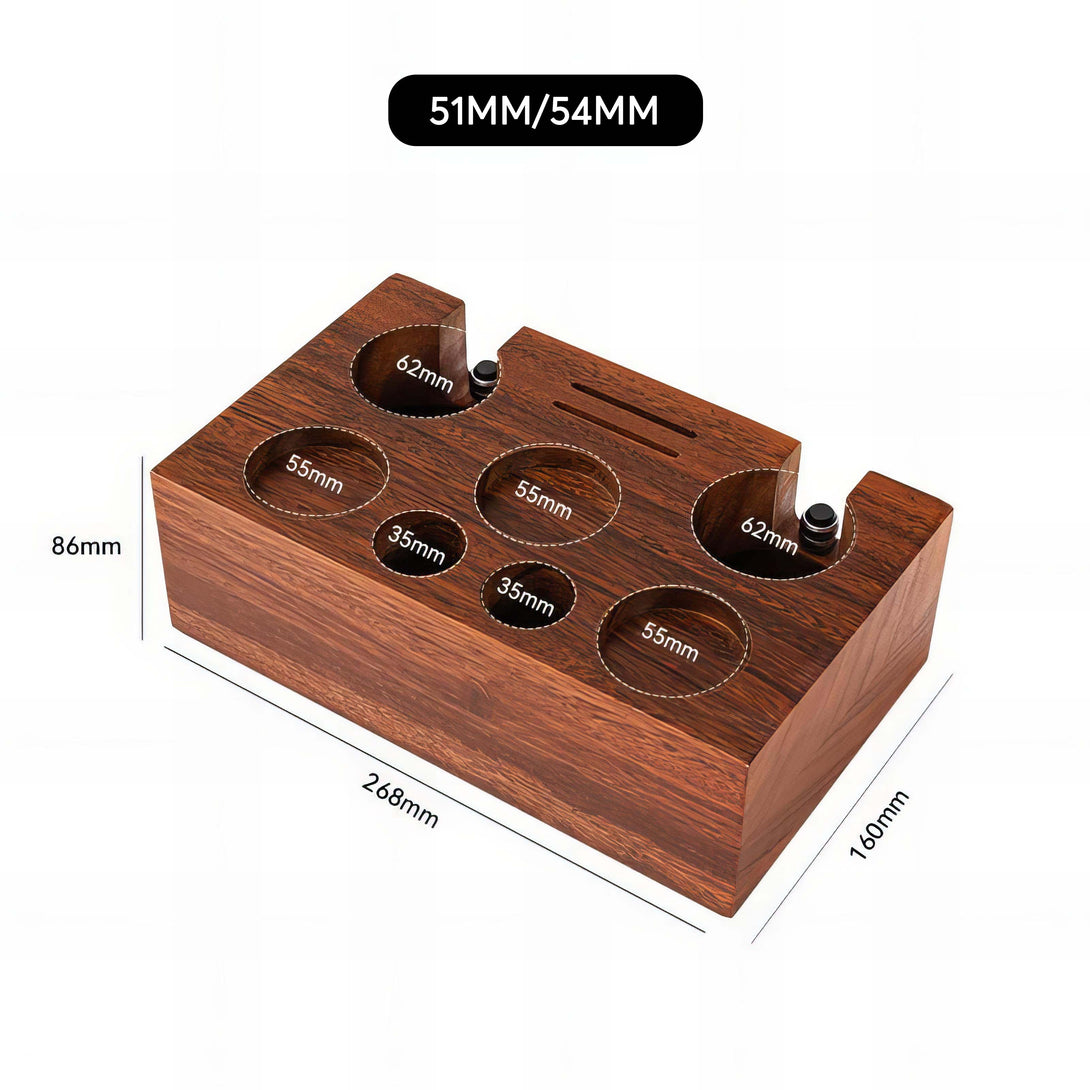 Walnut Coffee Tamper Station for Barista