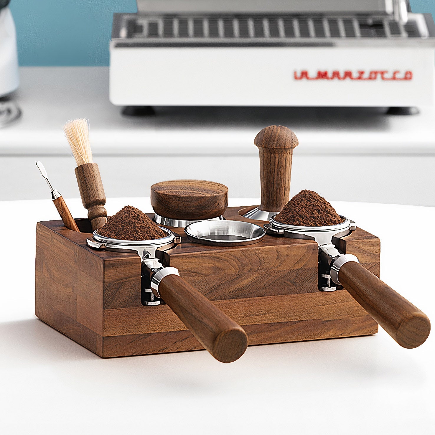 Walnut Organizer Box For Barista - Lastaforest