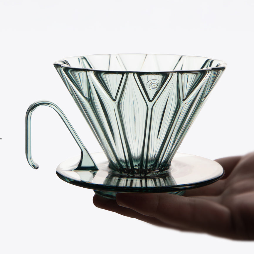 Kaffeefilter mit Prisma-Form und Diamantmuster