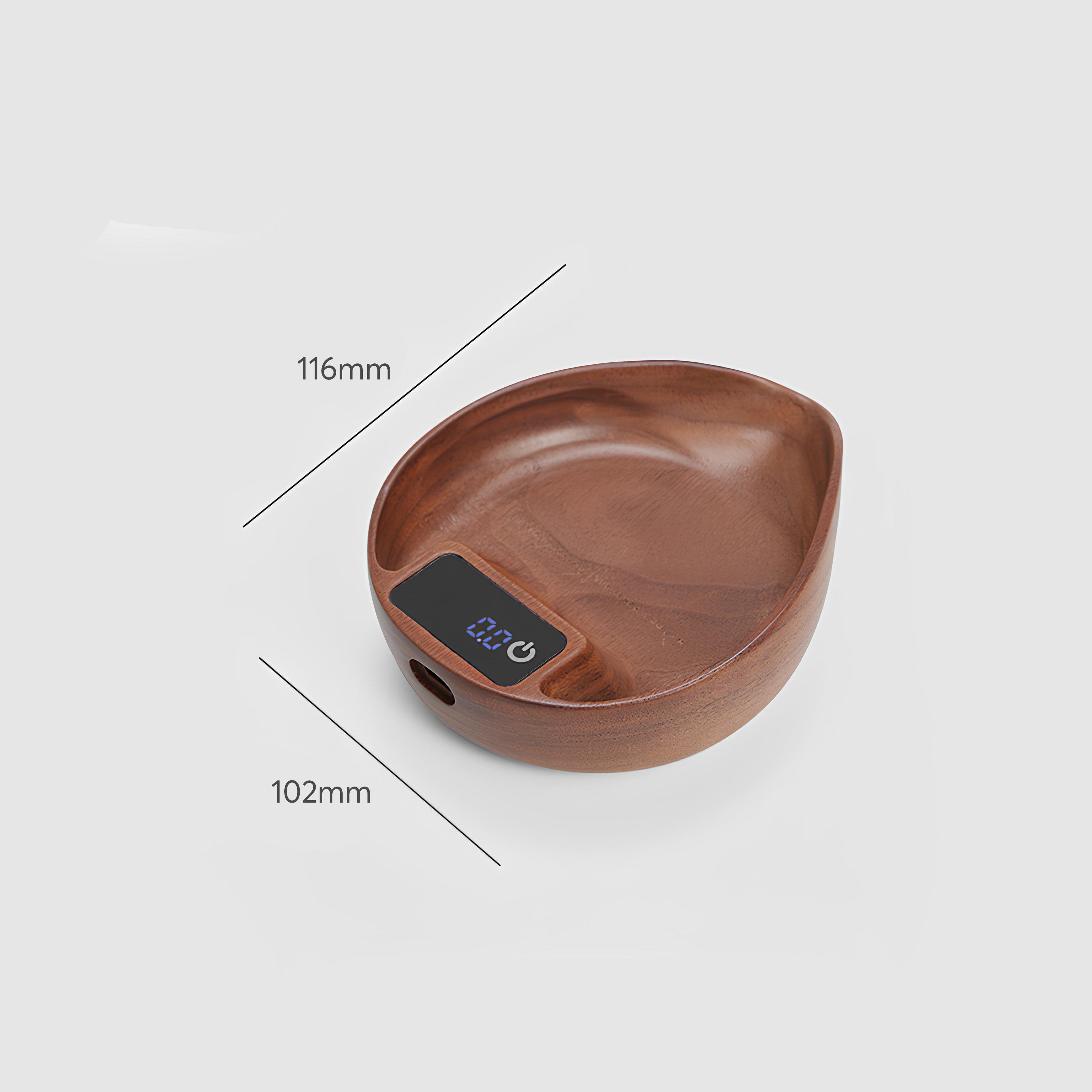 Electronic Walnut Coffee Scale With Leaf Shade - MUVNA - Lastaforest