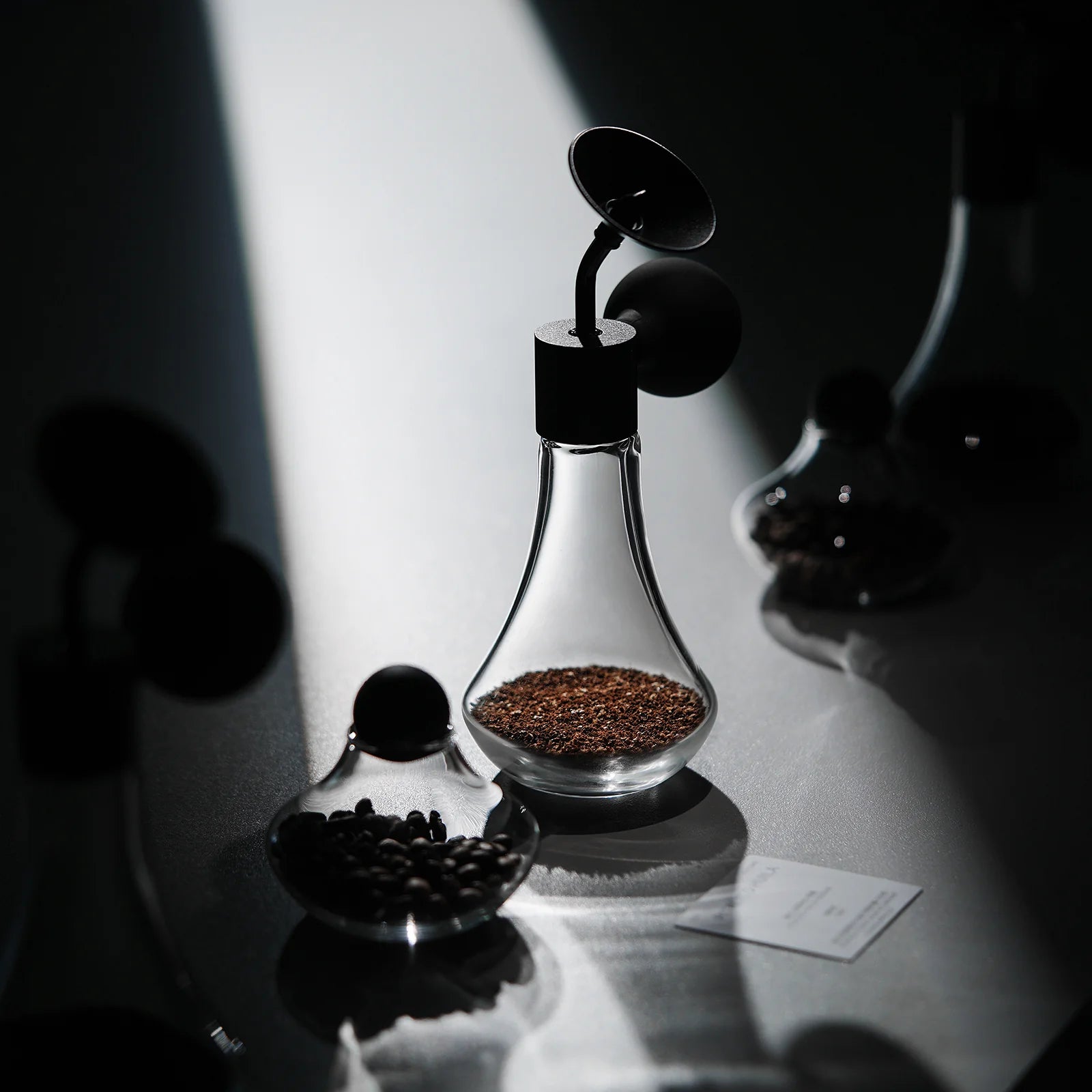 Kaffeeduftflasche & Präsentationsglas - 360° Aromaverteilung