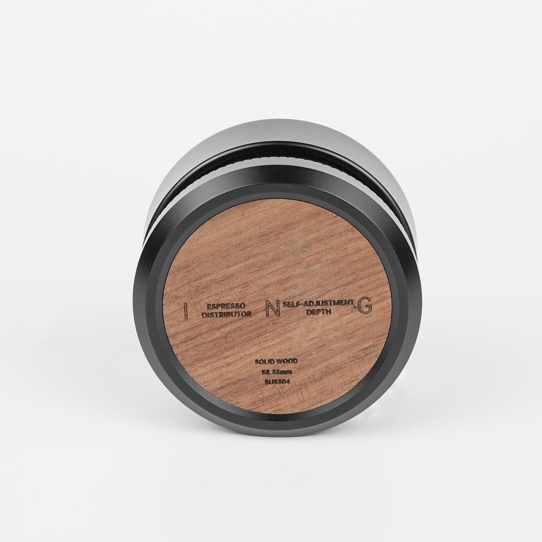 Espresso Gravity Tamper and Distributor with Wooden Lid