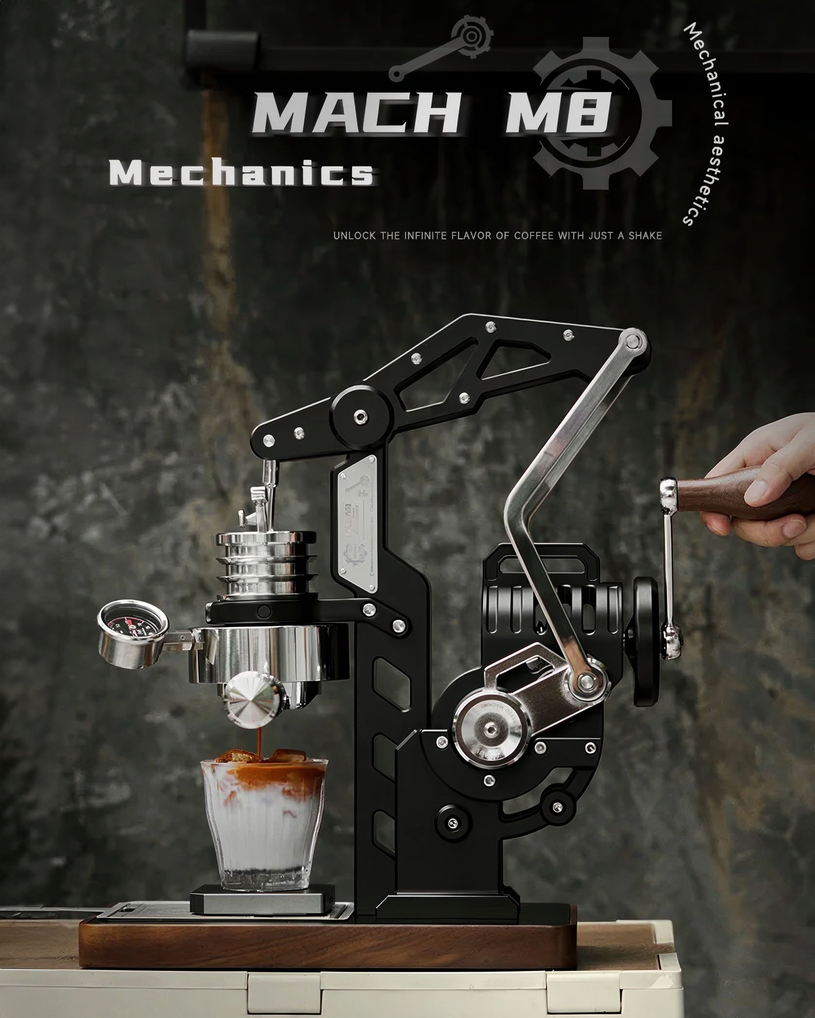Mach M8 Hand Crank Espresso Machine - MUVNA - Lastaforest
