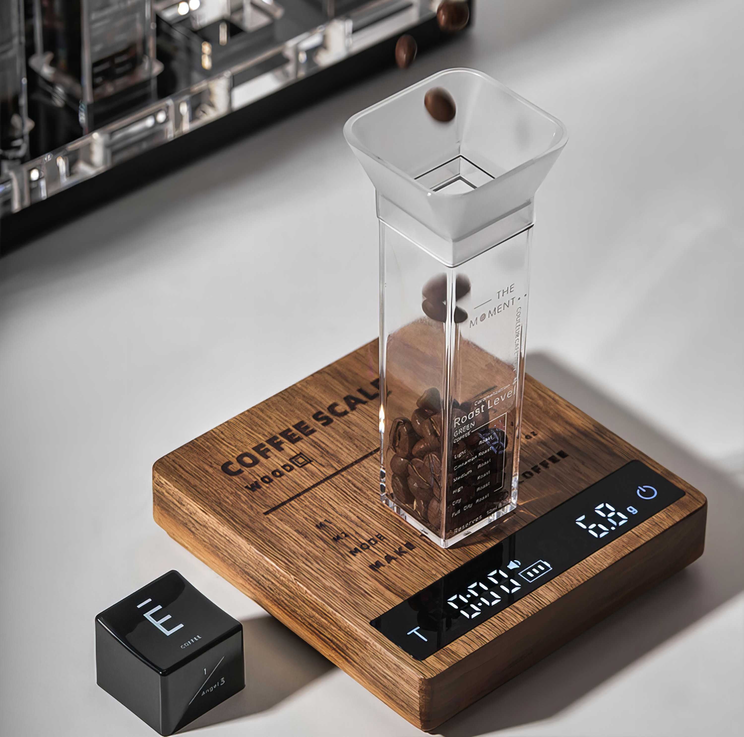 High Precision Wooden Coffee Scale with Touch Sensor - Thumbnail 3
