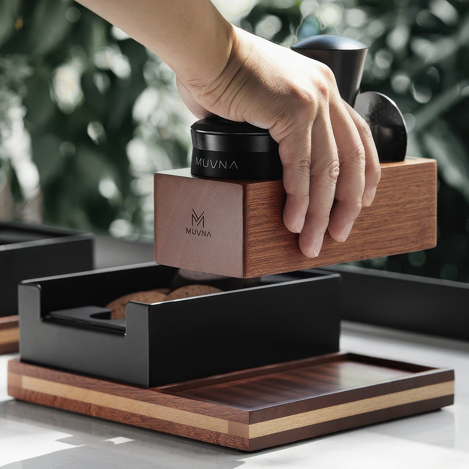 Hochwertiger Holz-Stampfstation-Organizer