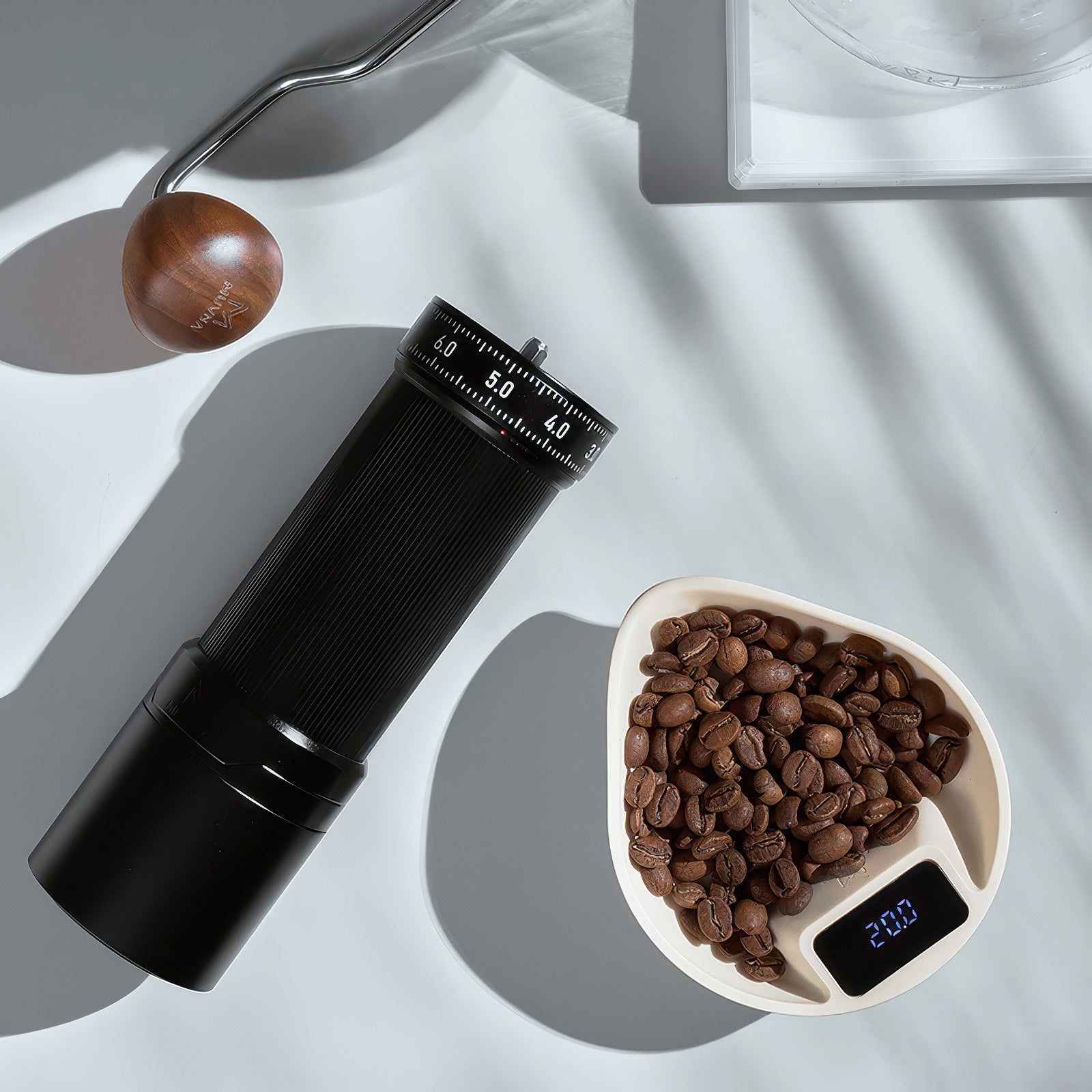 Electronic Walnut Coffee Scale With Leaf Shade