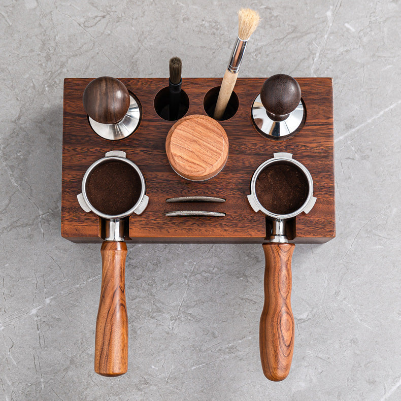 Walnut Coffee Tamper Station for Barista