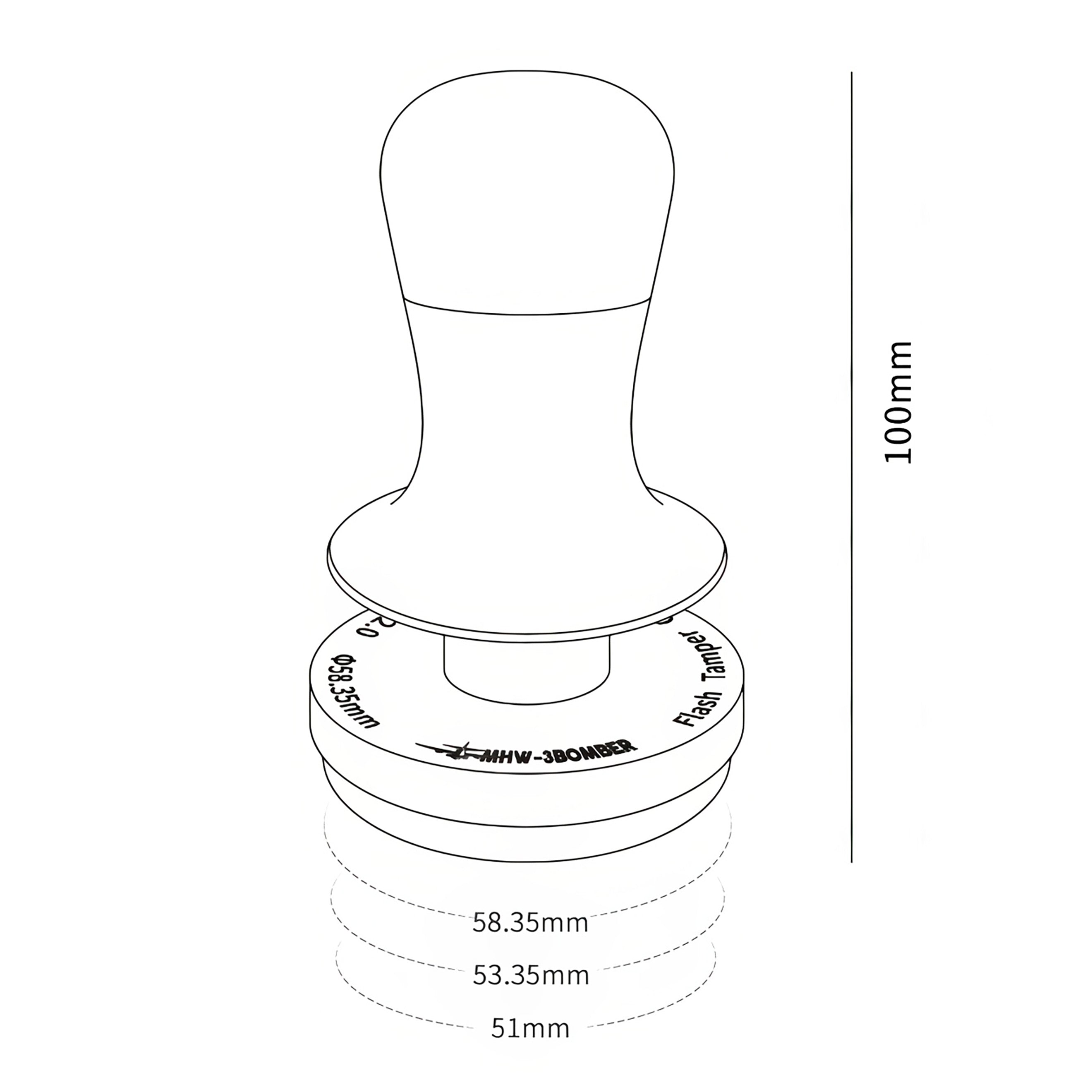 Flash Espresso Tamper 30lbs Constant Pressure 2.0 - MHW-3BOMBER - Lastaforest