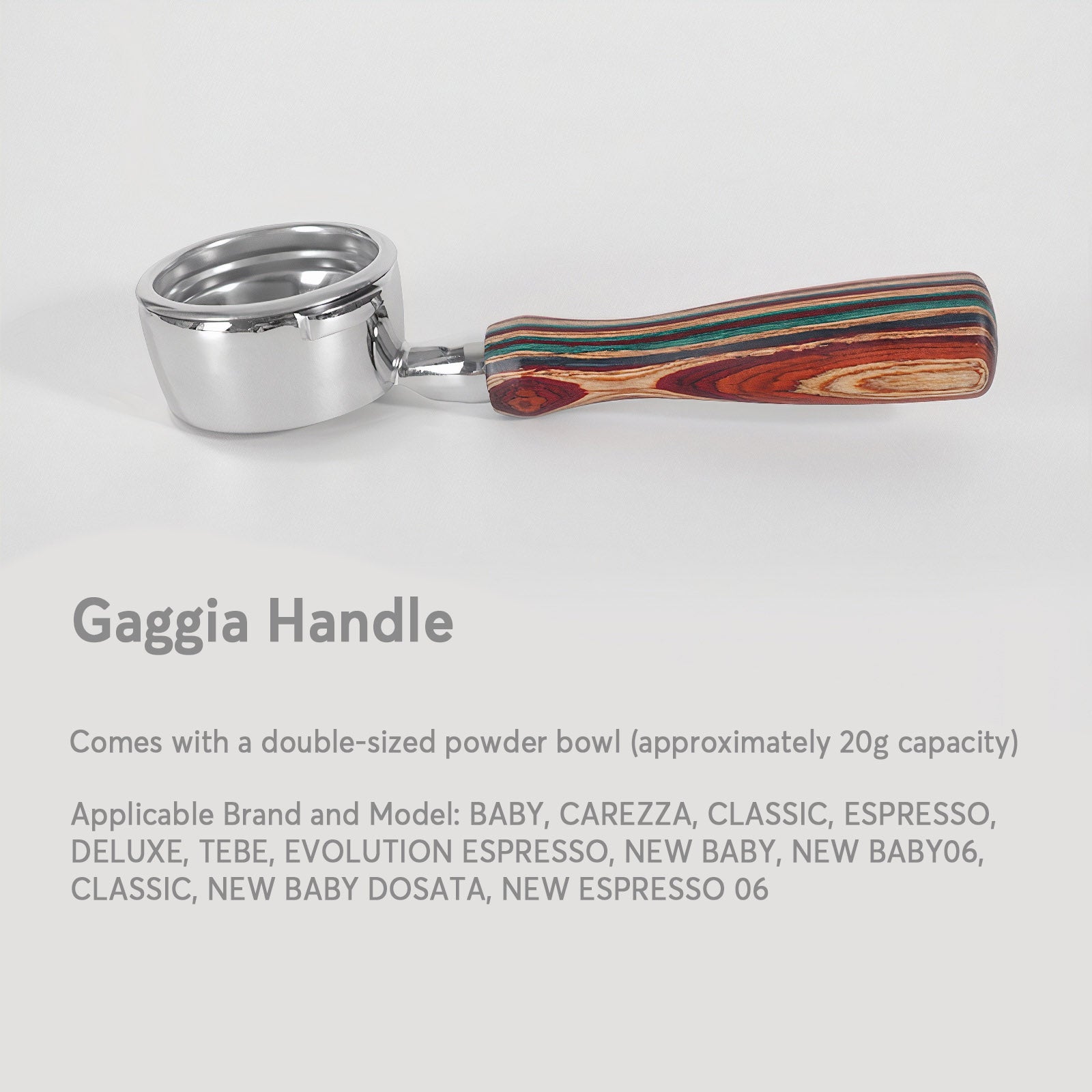 Gaggia Bottomless Portafilter with Wooden Handle and Stainless Steel - Lastaforest