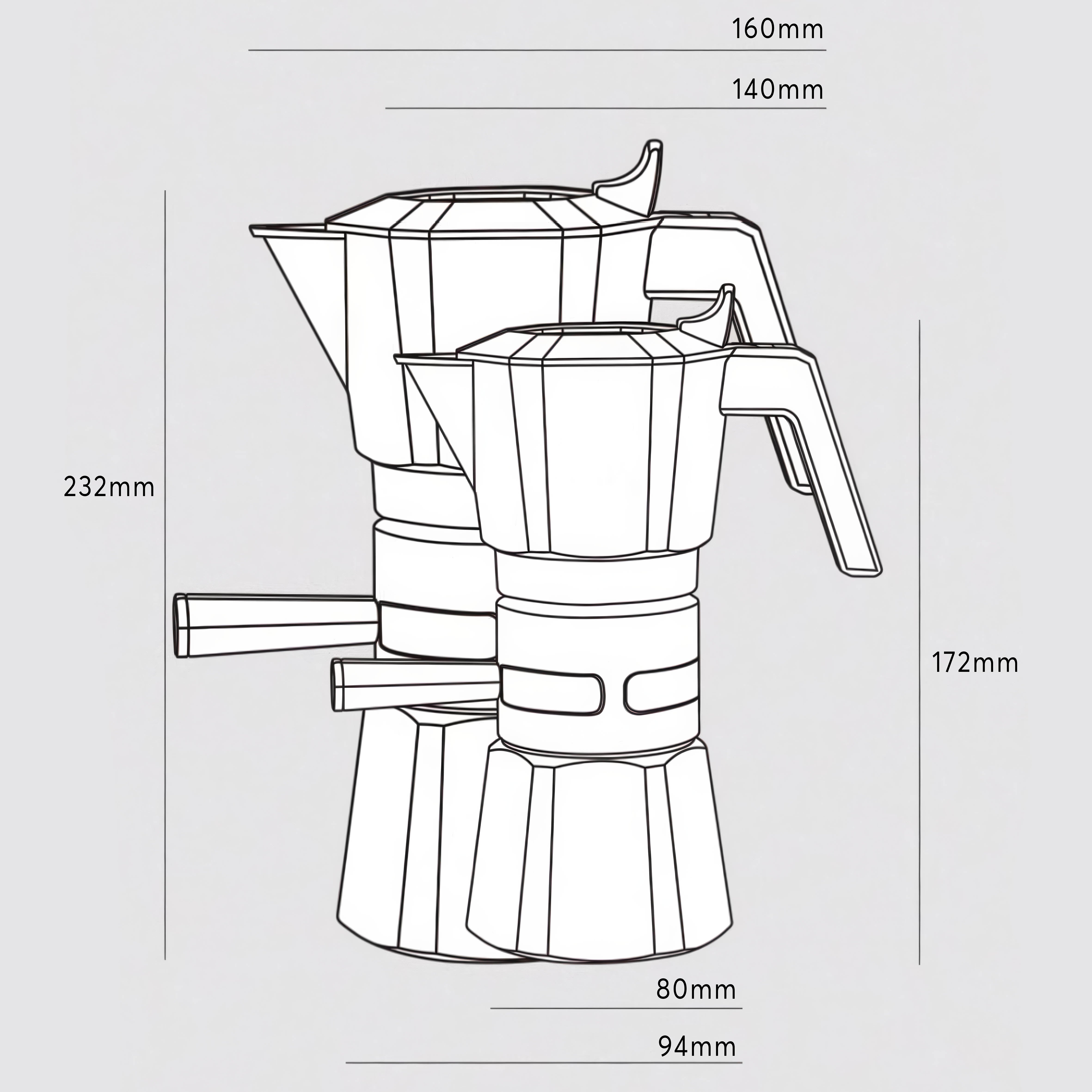 High Pressure Double Valve Concentrated Coffee Moka Pot - MUVNA - Lastaforest