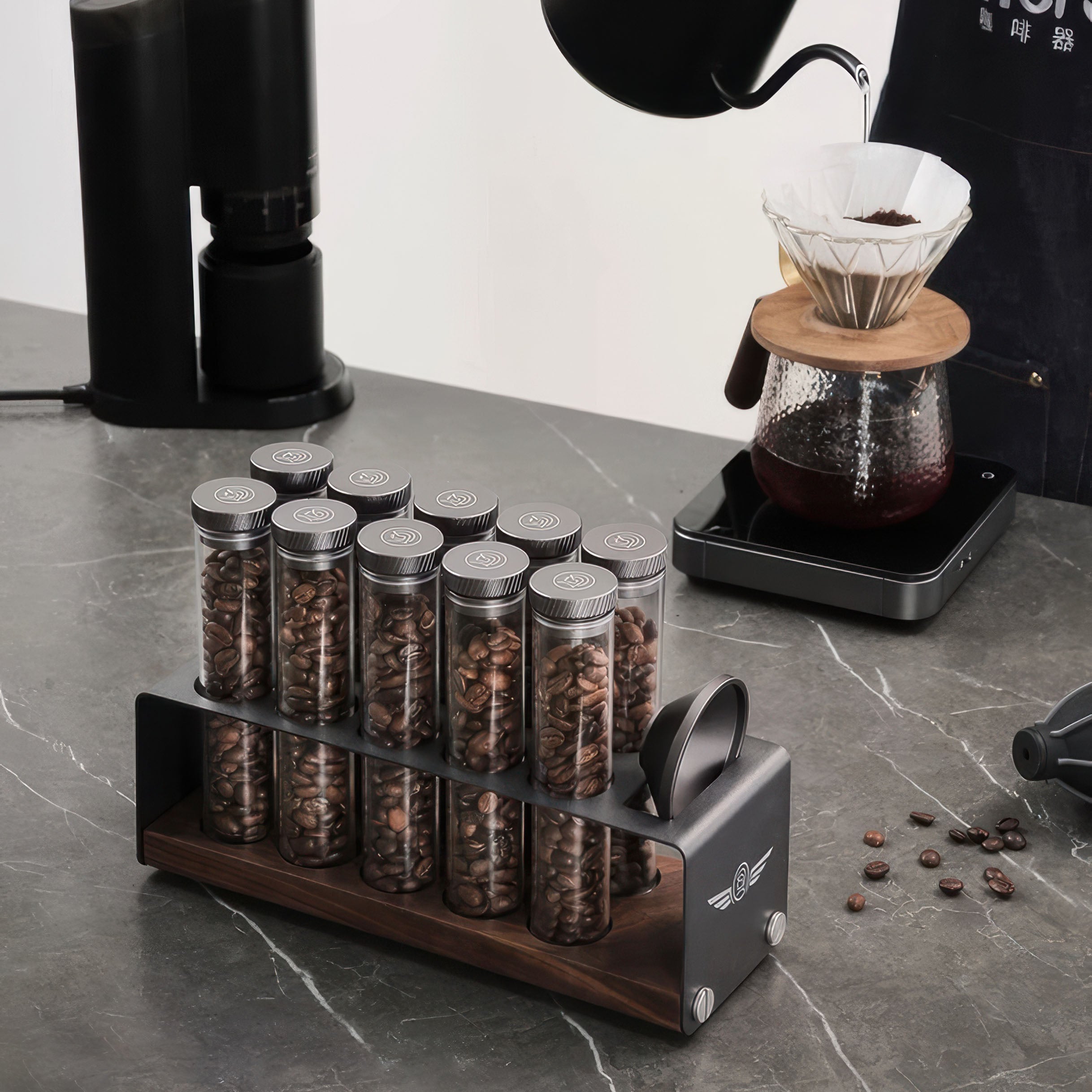 Pro Coffee Bean Storage Display & Degassing Stand - Thumbnail 5
