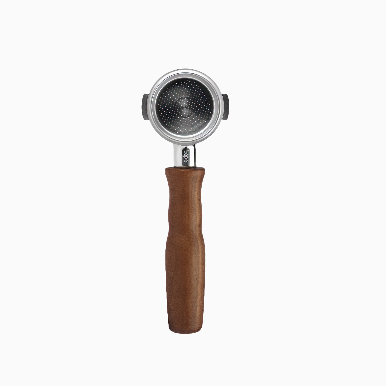 Stainless Steel Bottomless Portafilter with Walnut Handle - Thumbnail 3