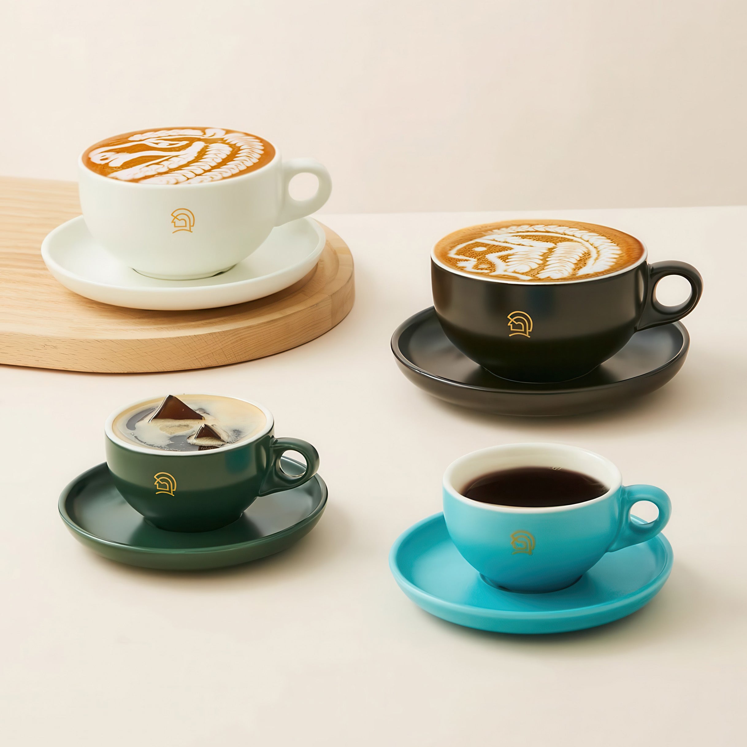 Keramik-Kaffeetasse mit Untertasse Set