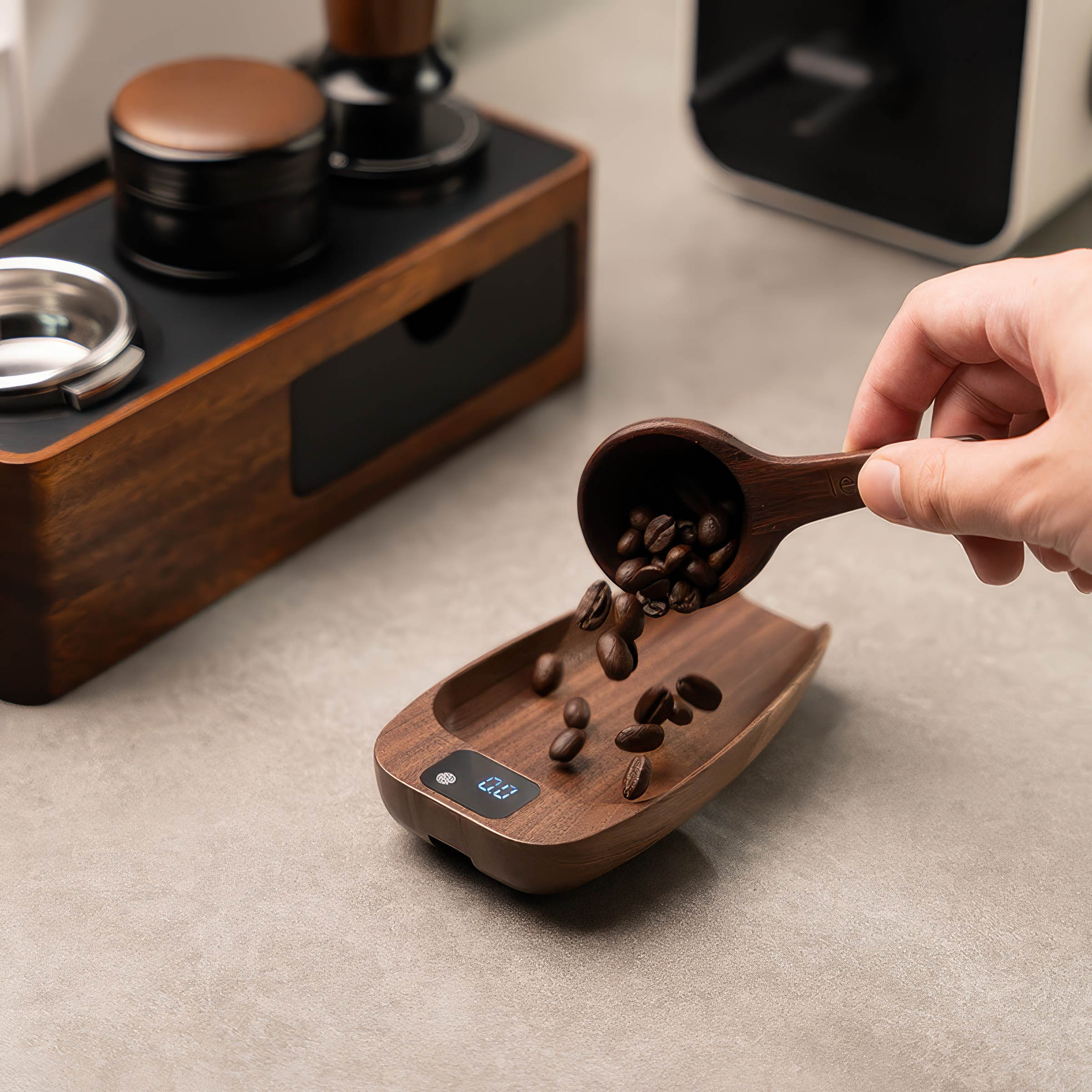 Walnut Wood Coffee Scale for Espresso