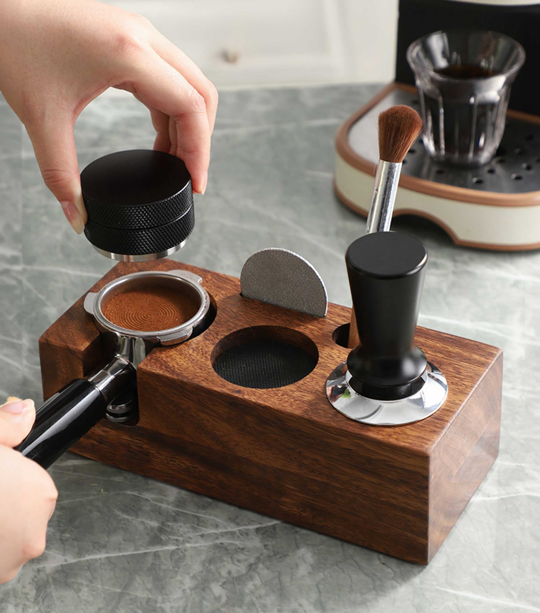 Coffee Tamper Mat Stand Portafilter Holder