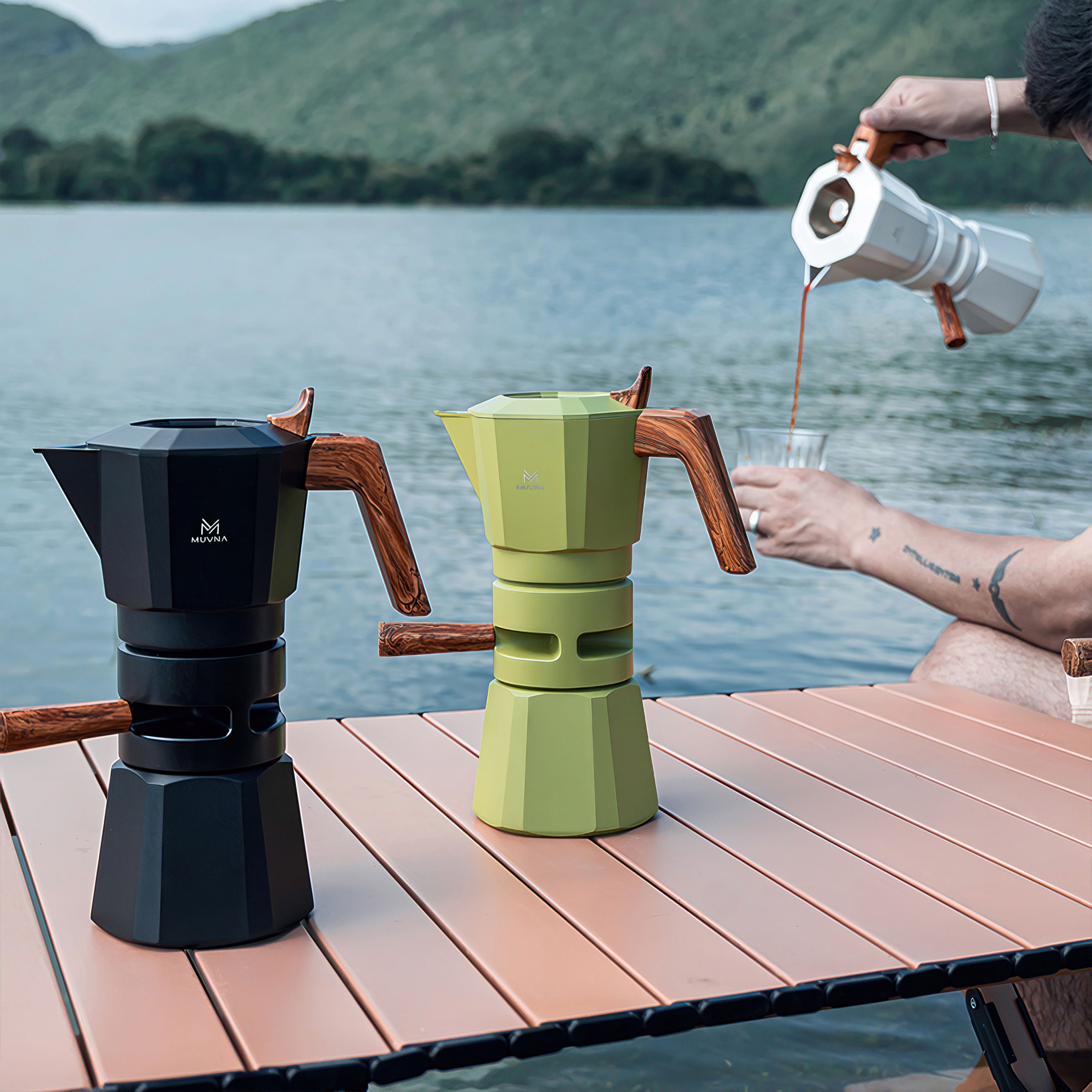 High Pressure Double Valve Concentrated Coffee Moka Pot - MUVNA - Lastaforest
