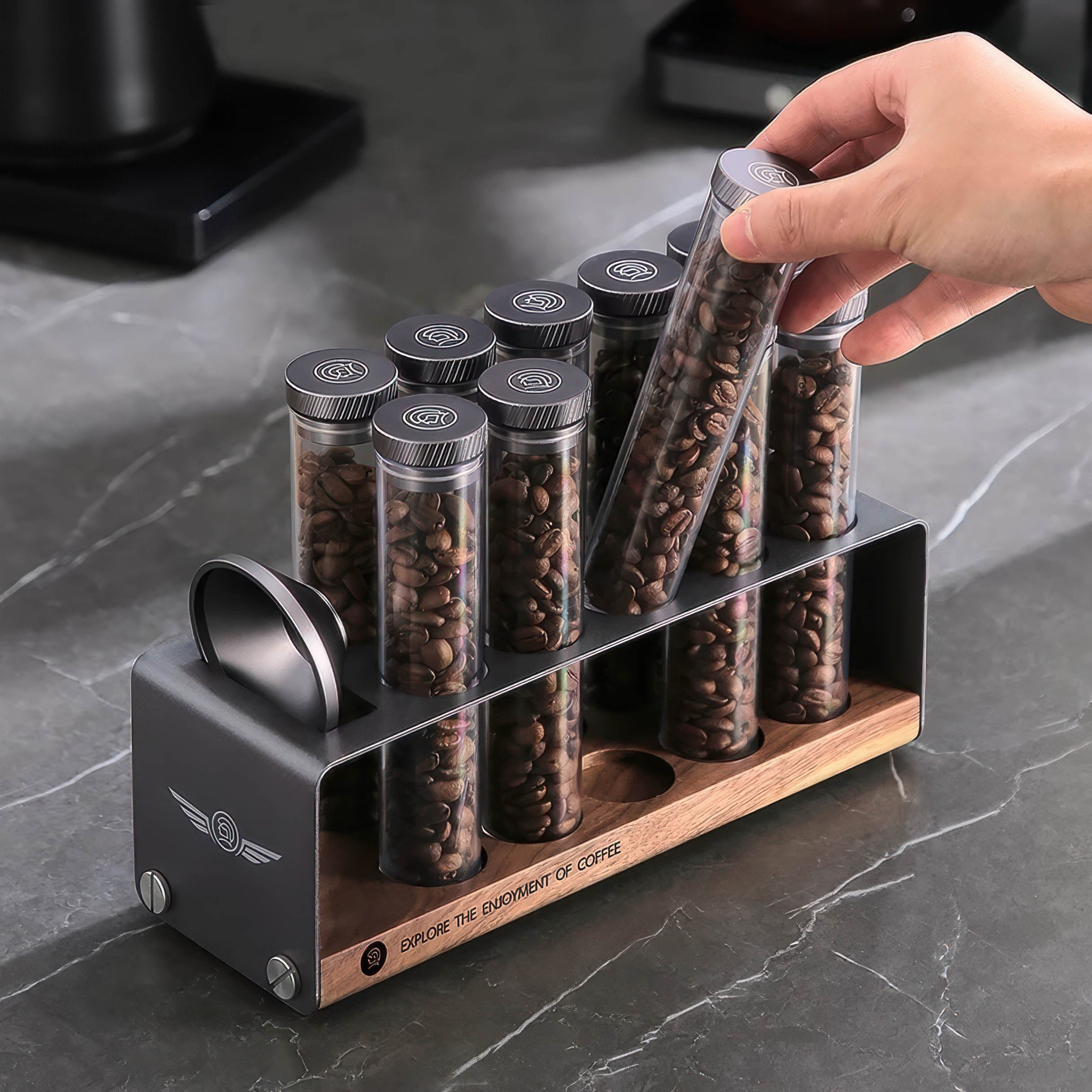 Pro Coffee Bean Storage Display & Degassing Stand - Thumbnail 3