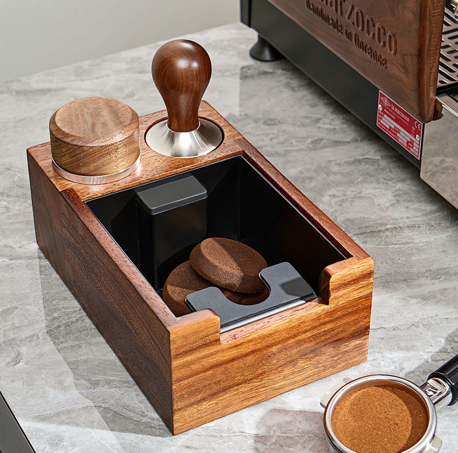 Portable Tamping Station With Knock Box For Espresso - MUVNA - Lastaforest