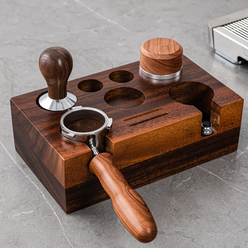 Walnut Coffee Tamper Station for Barista