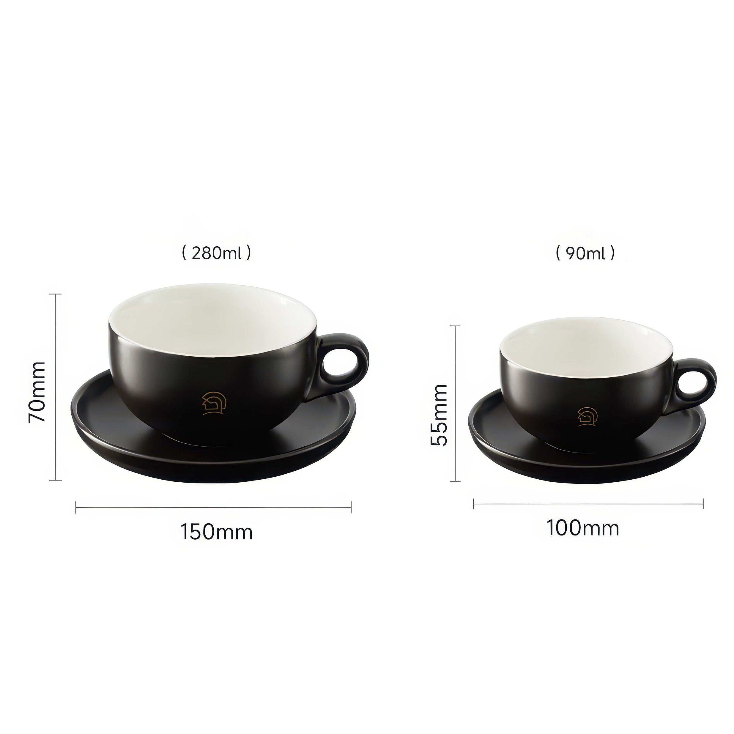 Keramik-Kaffeetasse mit Untertasse Set