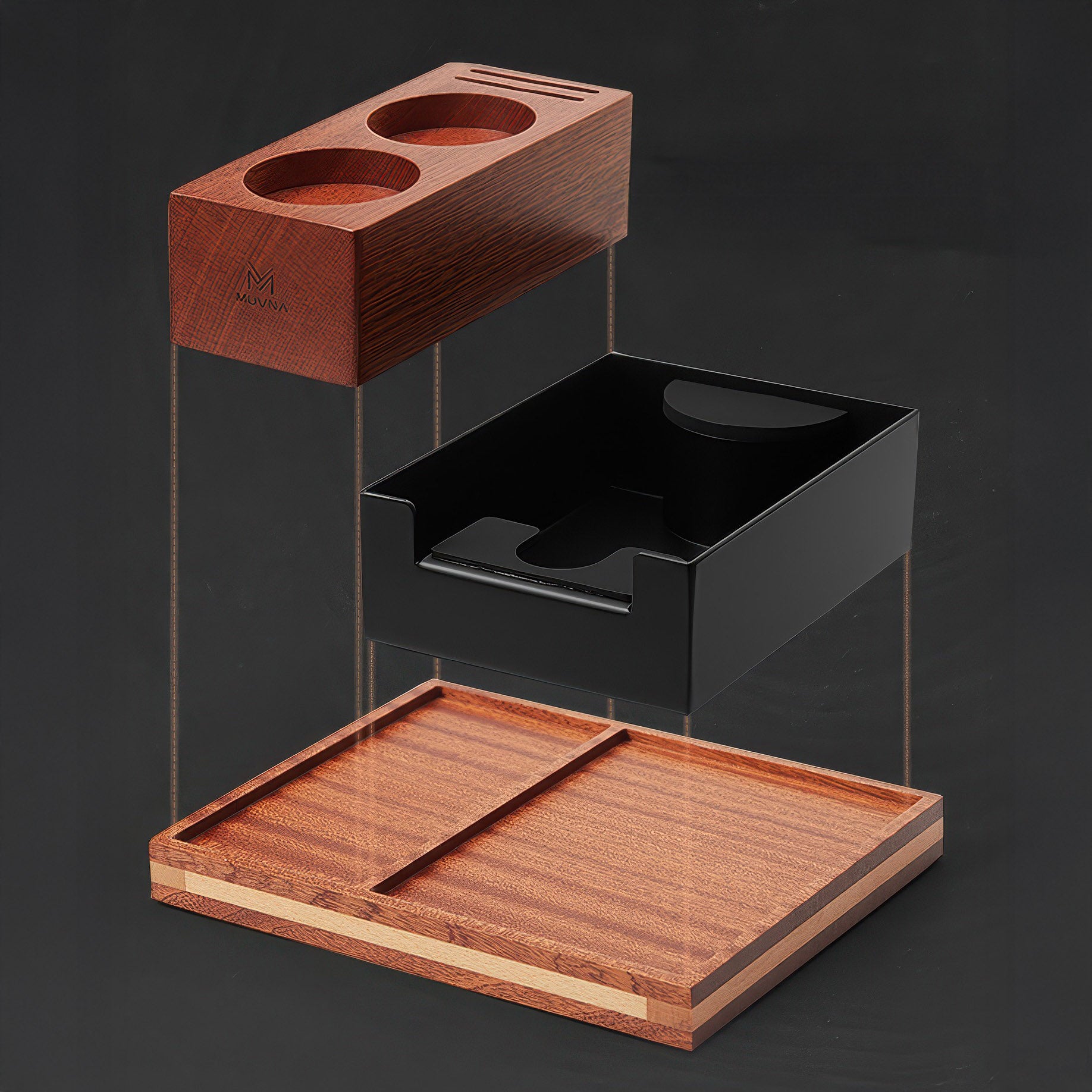 Hochwertiger Holz-Stampfstation-Organizer