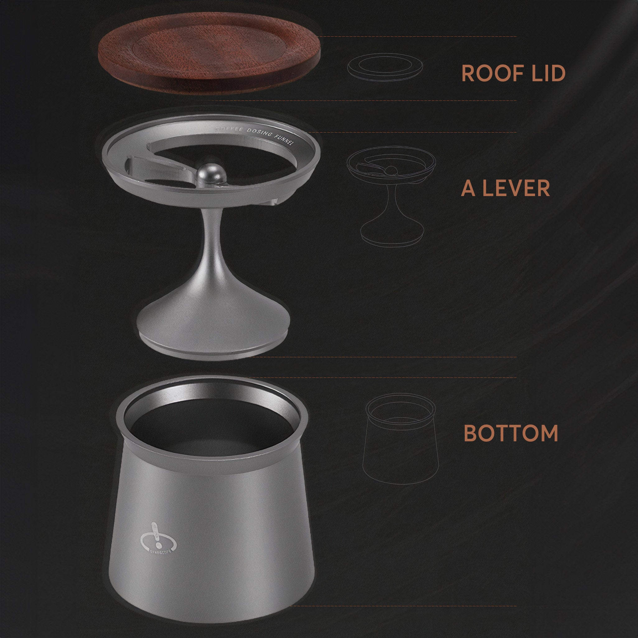 Stainless Steel Magnetic Dosing Cup 58MM - Thumbnail 5