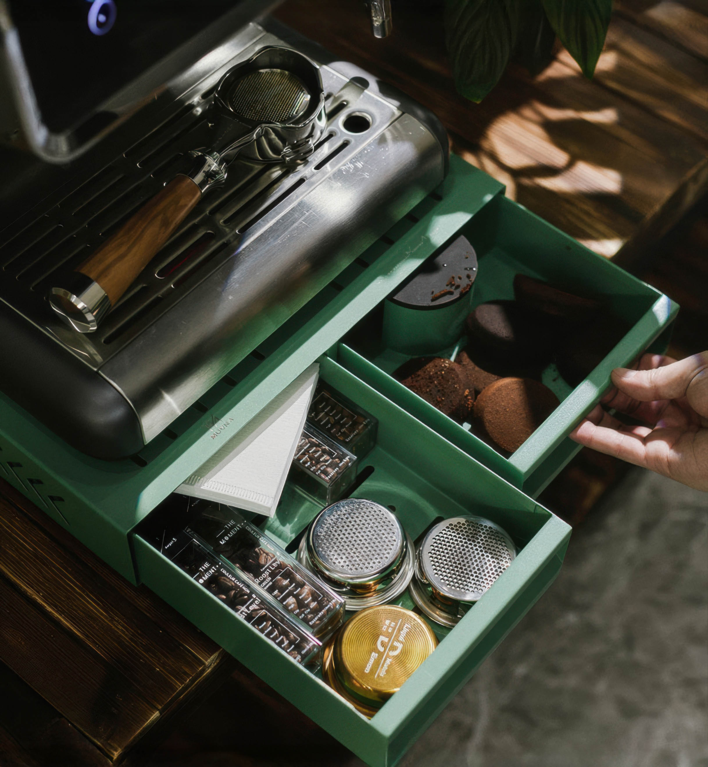Barista Double Knock Box Drawer MUVNA Heavy-Duty | Lastaforest