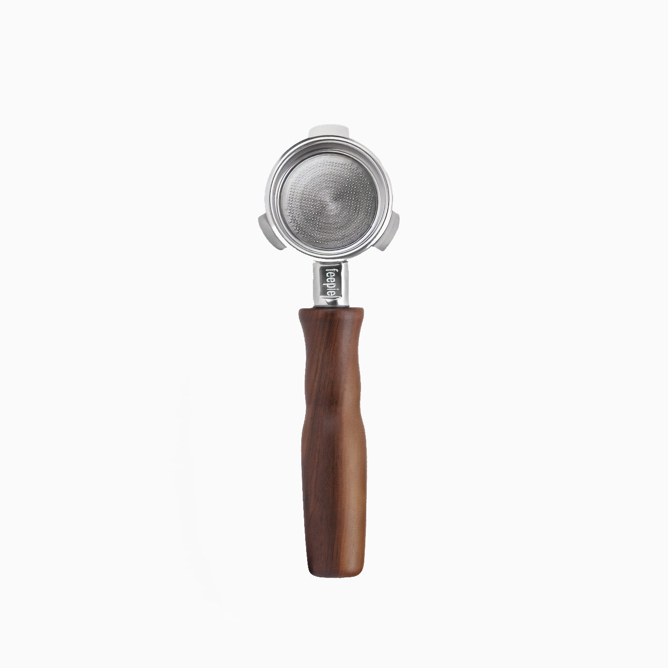 Stainless Steel Bottomless Portafilter with Walnut Handle - Thumbnail 2