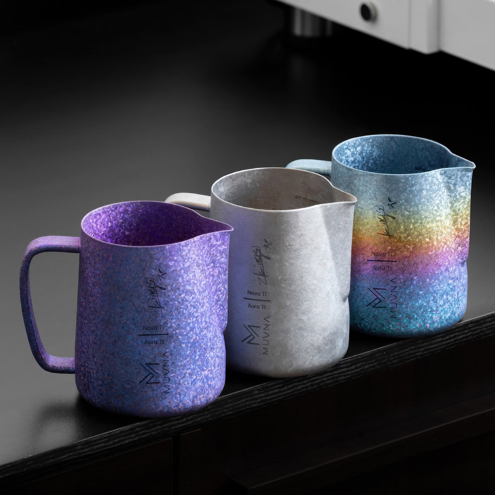 Aurora Crystal Titanium Latte Pitcher