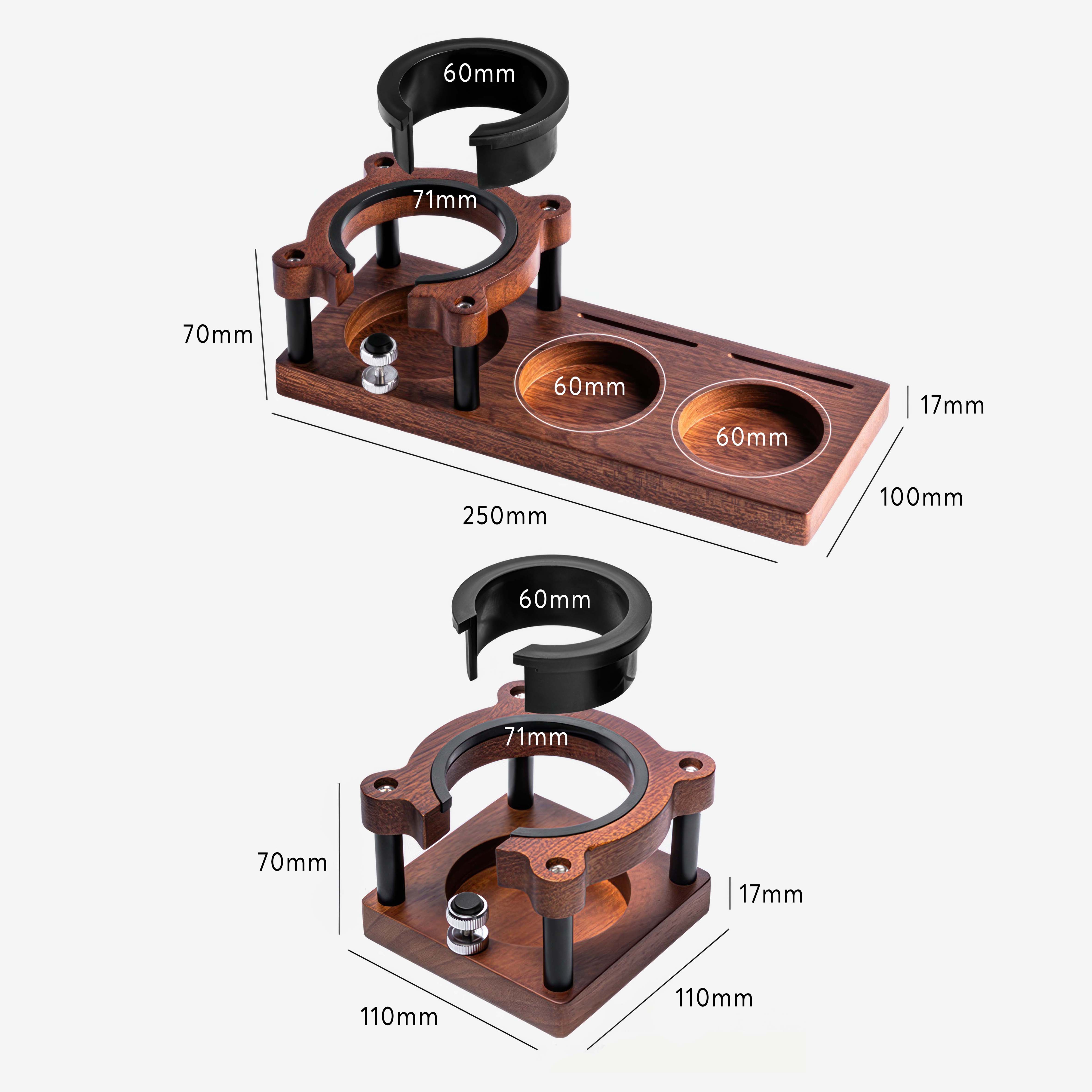 Coffee Solid Wood Tamper Holder Adjustable - Lastaforest