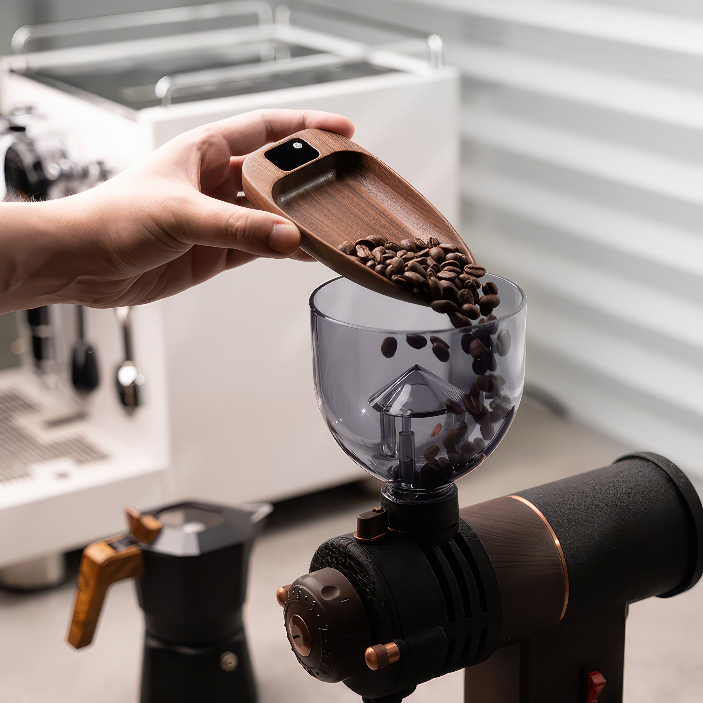 Walnut Wood Coffee Scale for Espresso