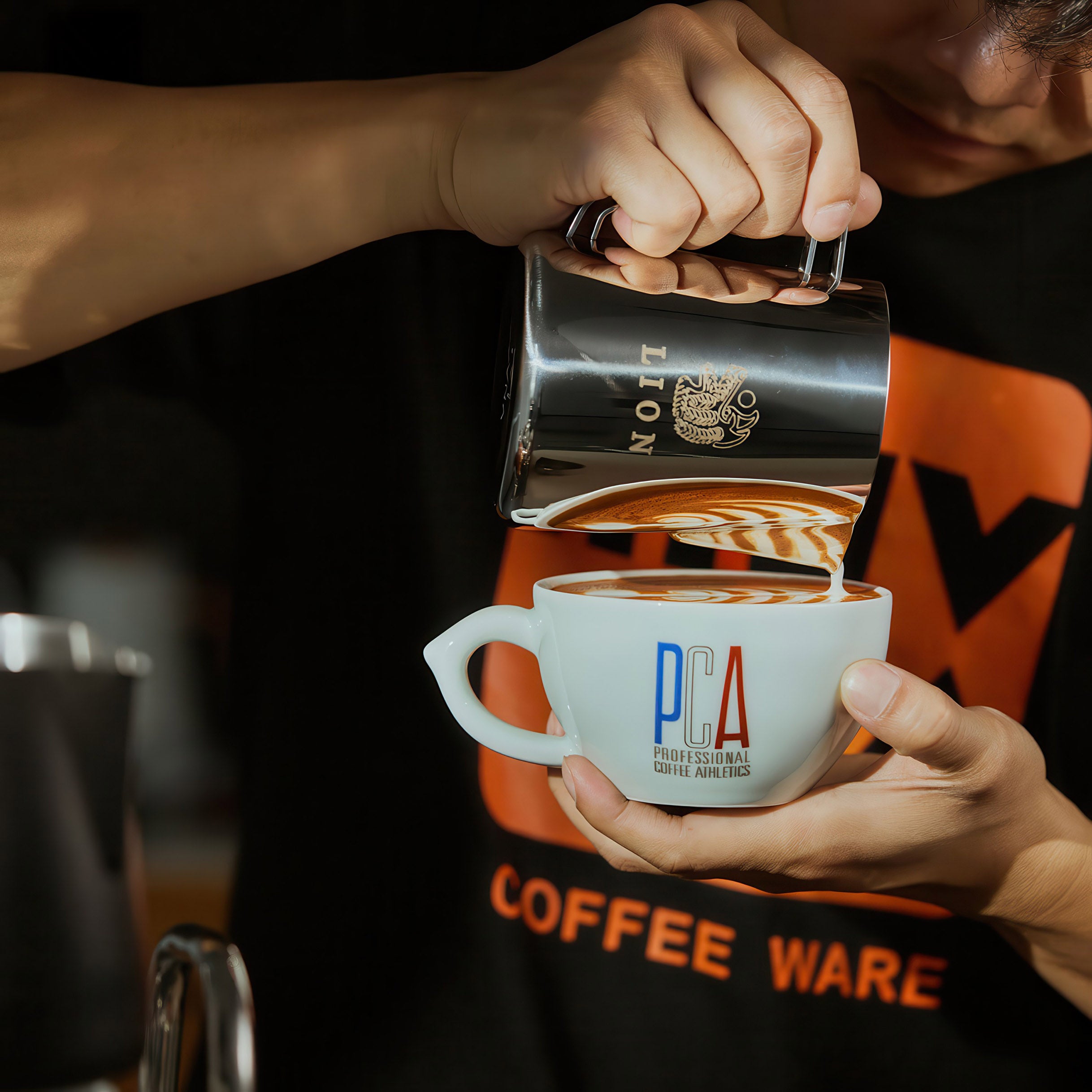 Doppel-Flügel Latte-Art-Kännchen Professionelle Milchaufschäum-Tasse