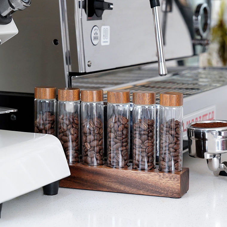 Coffee Beans Storage Container Tube Glass Display Rack - Lastaforest