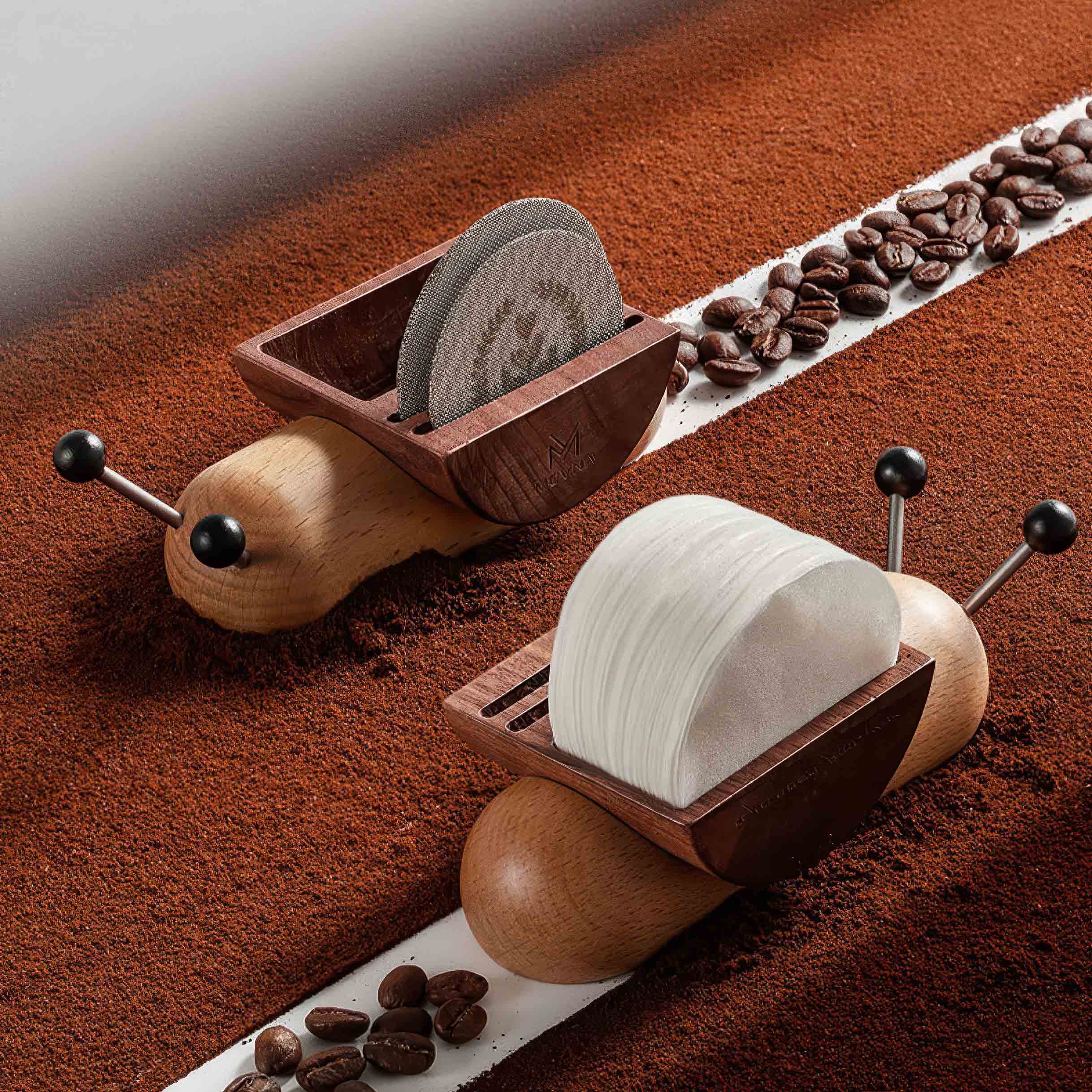 Coffee Filter Paper Storage Rack Solid Wood Organizer