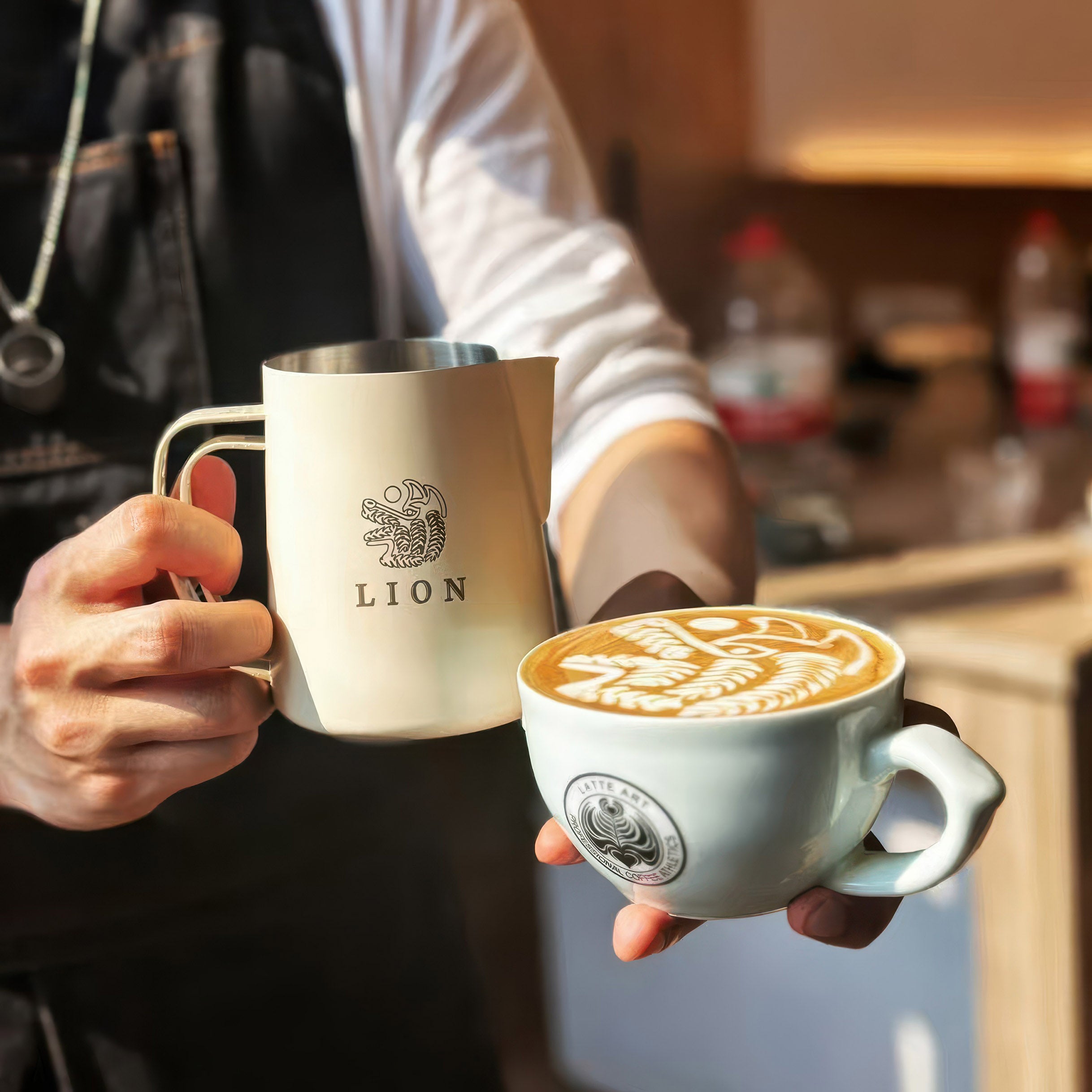 Doppel-Flügel Latte-Art-Kännchen Professionelle Milchaufschäum-Tasse
