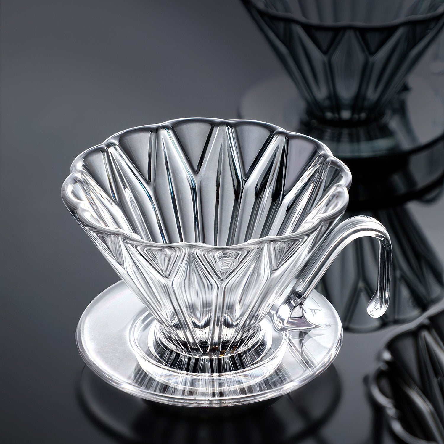 Kaffeefilter mit Prisma-Form und Diamantmuster