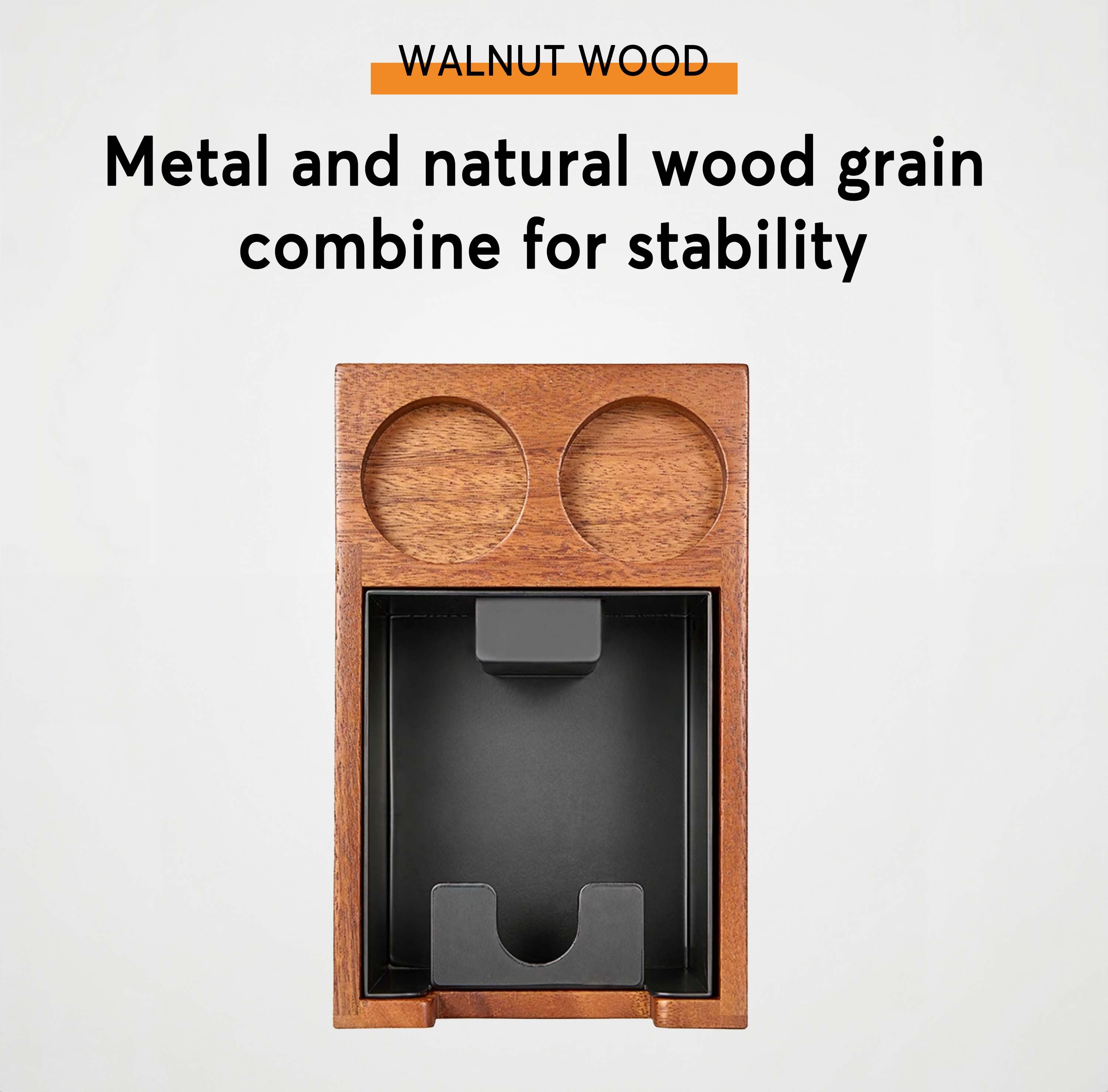 Wooden Coffee Tamper Station with Knock Box - Thumbnail 3