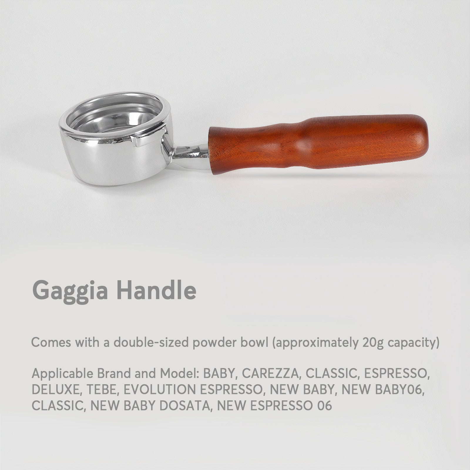 Gaggia Bottomless Portafilter with Wooden Handle and Stainless Steel - Lastaforest