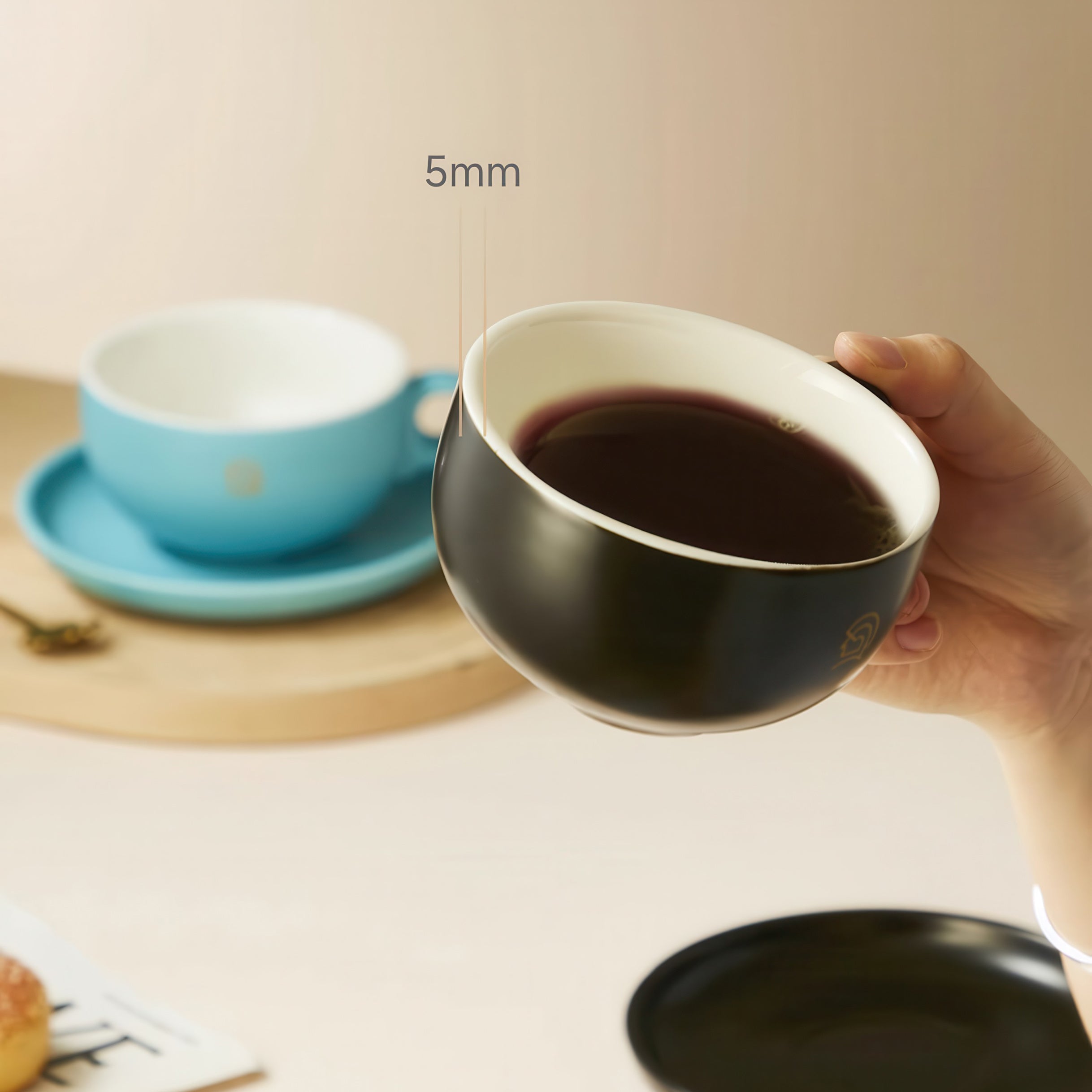 Keramik-Kaffeetasse mit Untertasse Set
