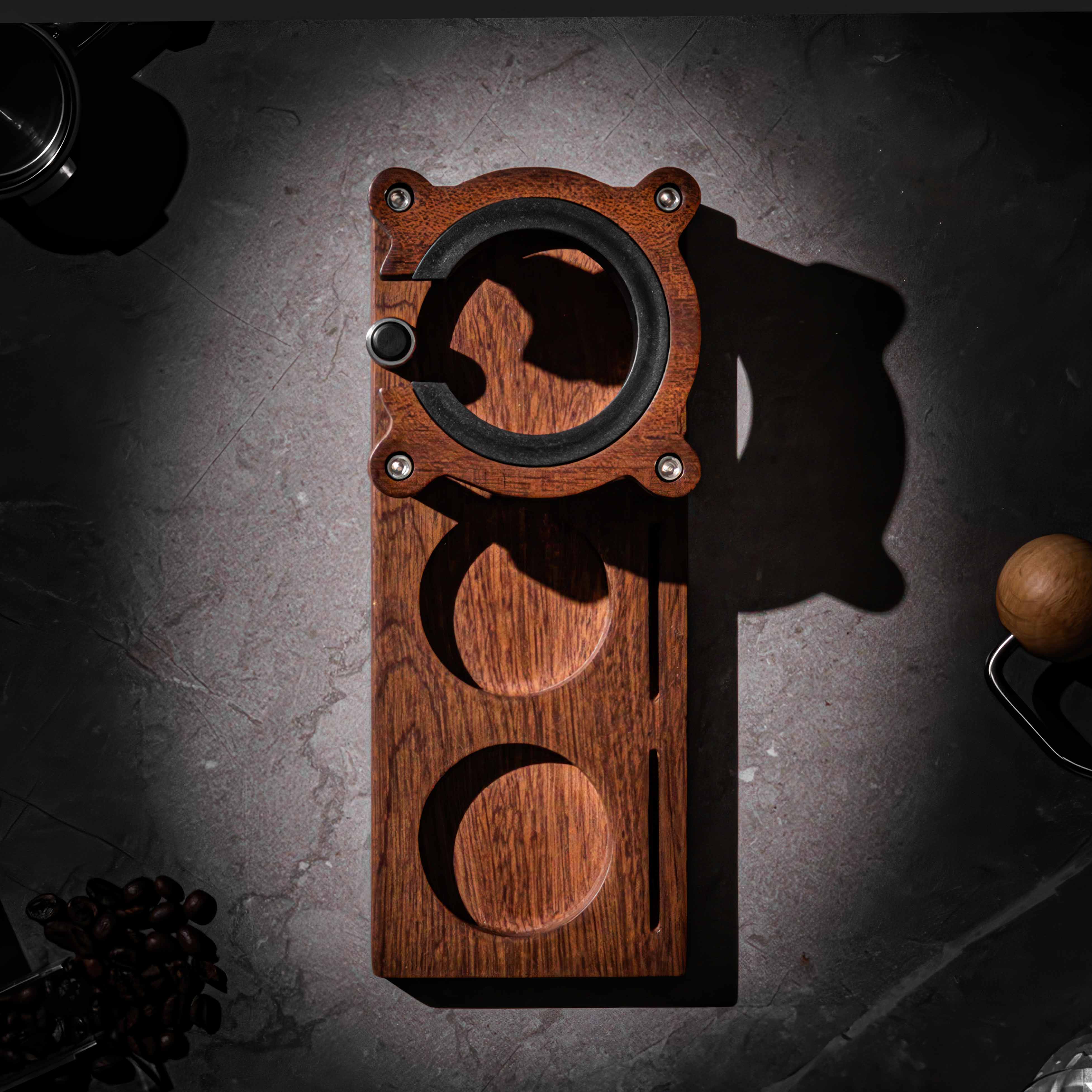 Coffee Solid Wood Tamper Holder Adjustable - Lastaforest