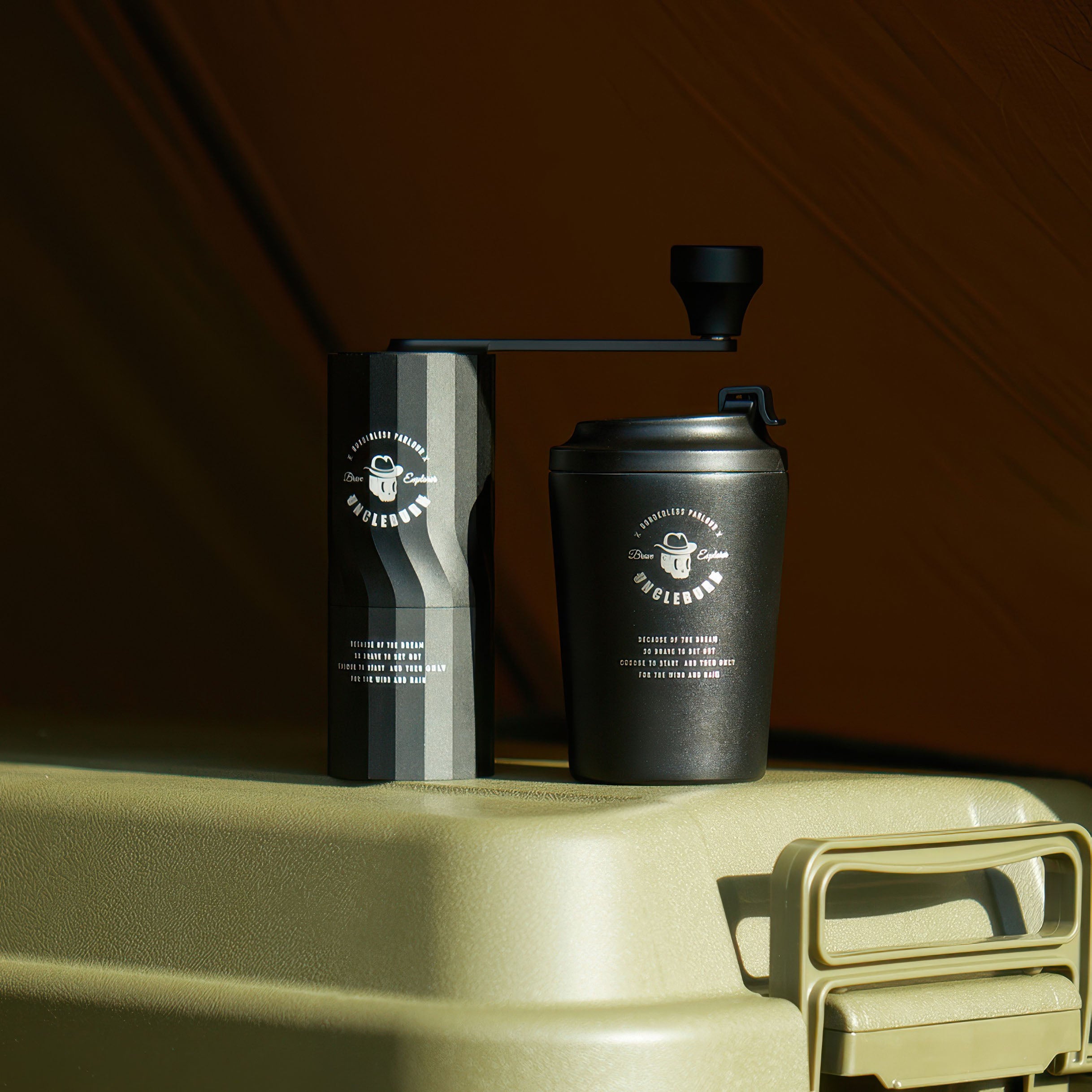 Travel Coffee Case with Moka Pot & Manual Grinder