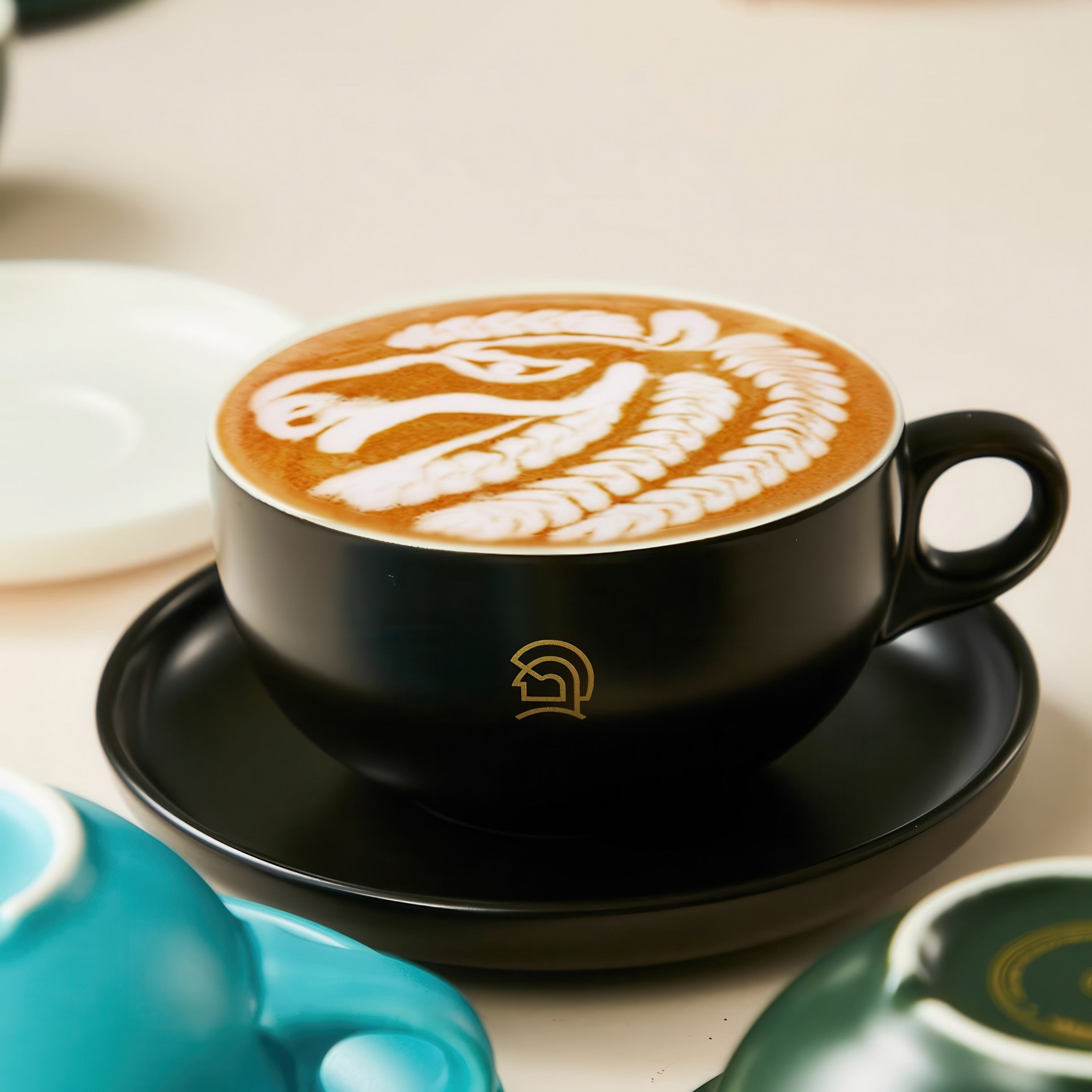 Keramik-Kaffeetasse mit Untertasse Set