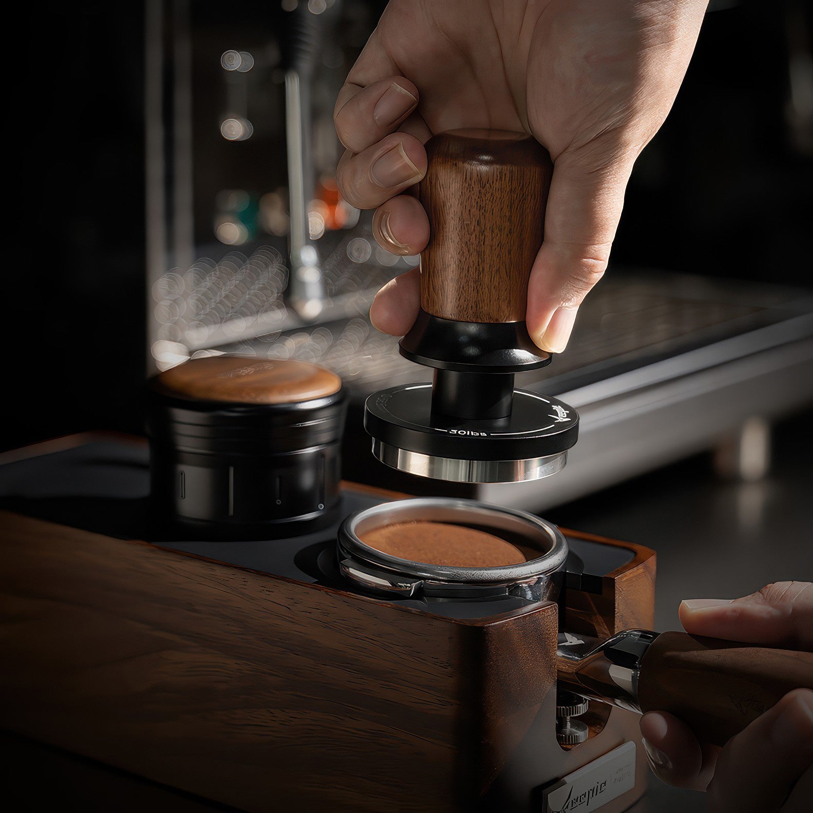 Walnut Coffee Tamper Balanced Design - Thumbnail 3